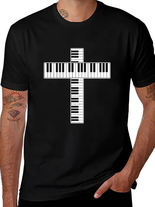 Piano Keys Cross Graphic Tee