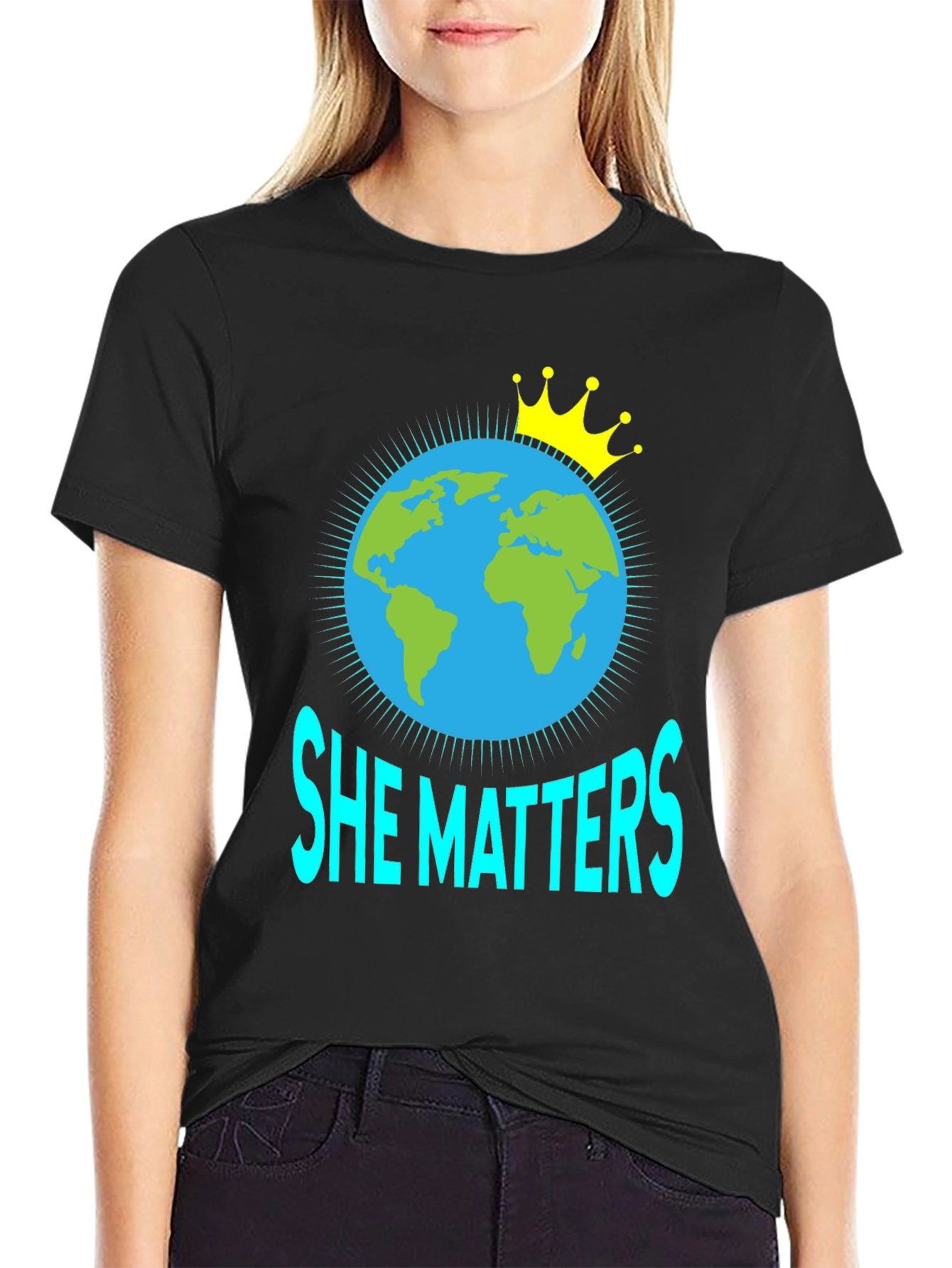 She Matters Earth Graphic T-Shirt