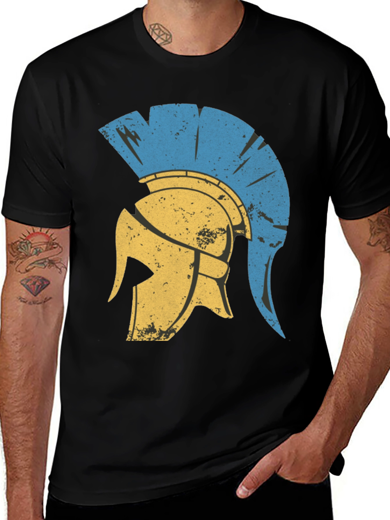 Spartan Helmet Graphic Tee - Black
