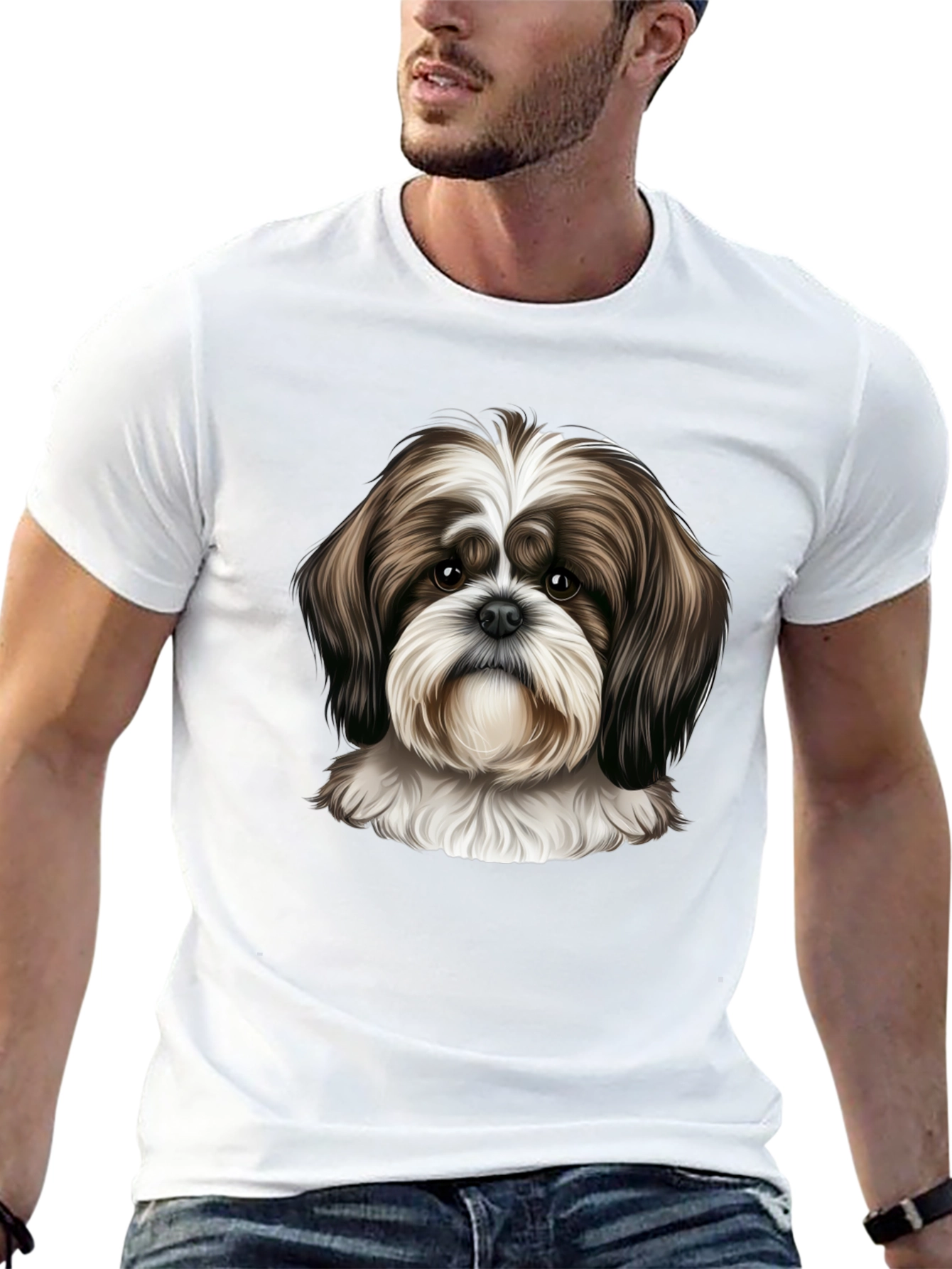 Shih Tzu Dog Graphic Tee - Unisex Black T-Shirt