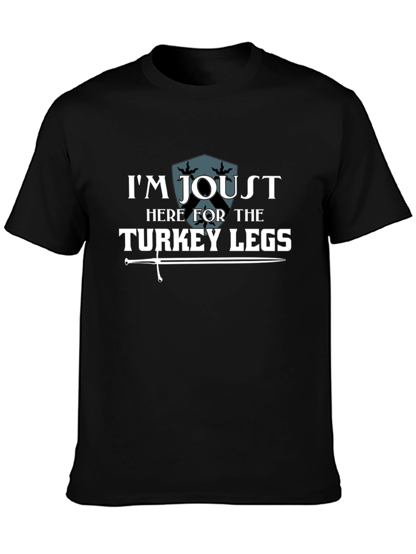 Jousting Turkey Legs Graphic Tee - Black Cotton T-Shirt