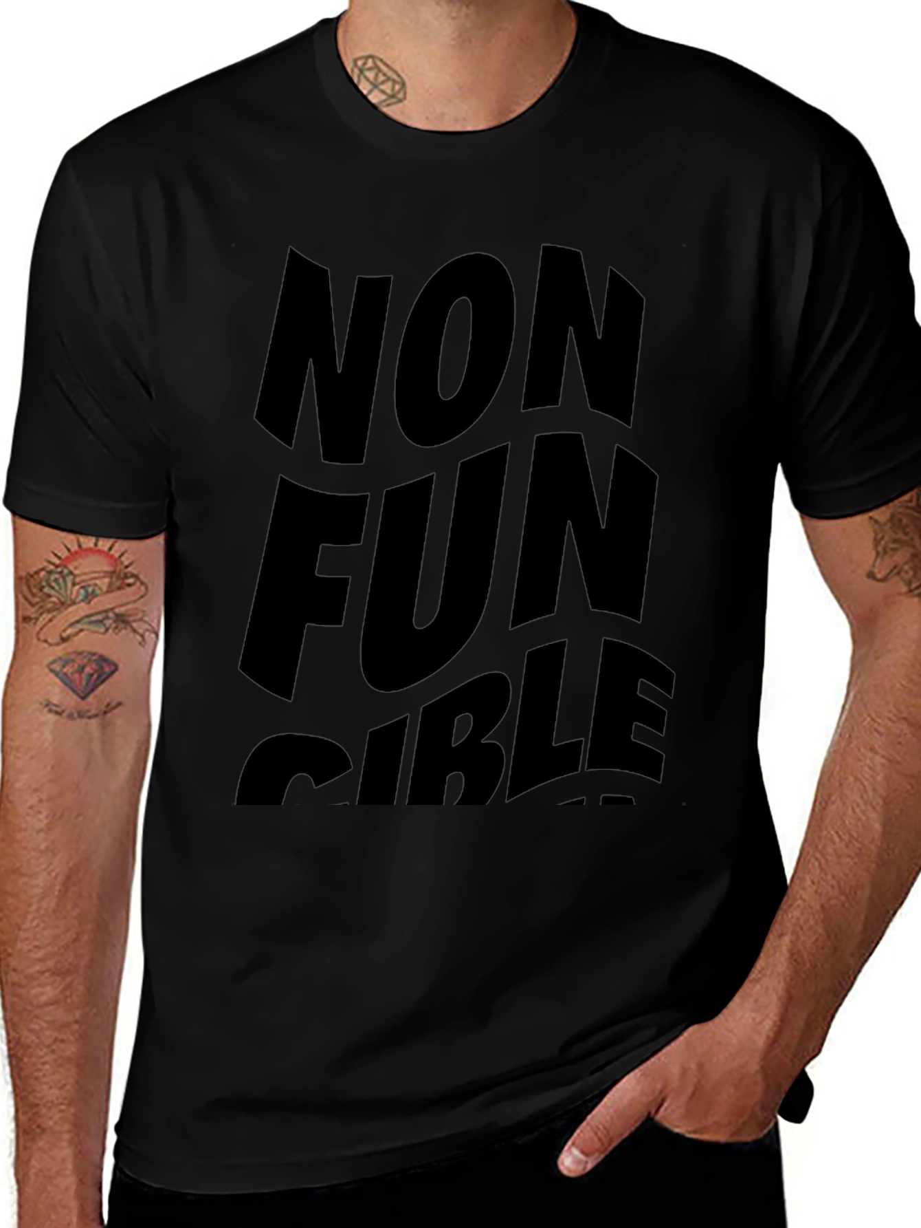 Non Fun Gible Black T-Shirt