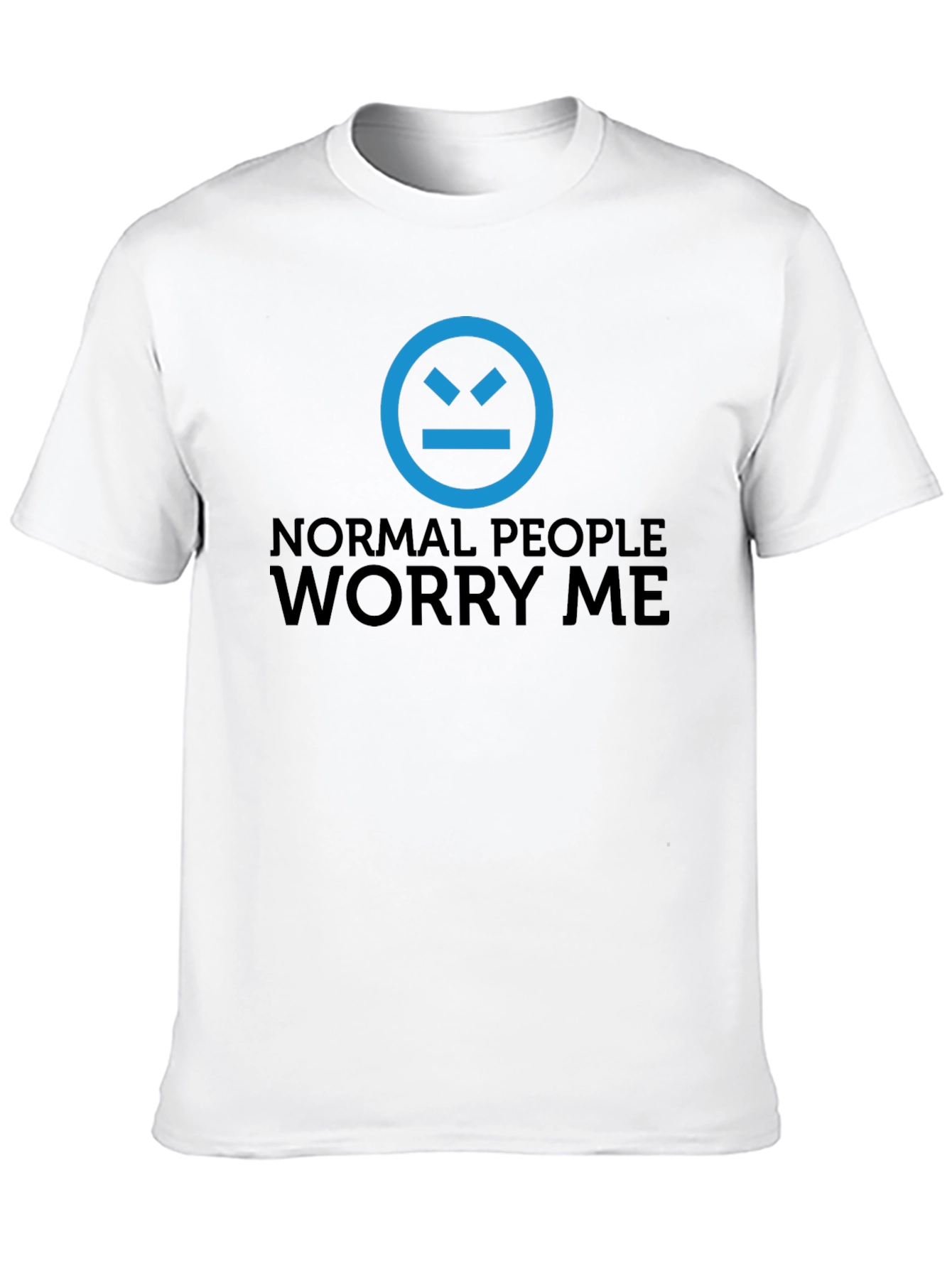 Normal People Worry Me Black Graphic T-Shirt