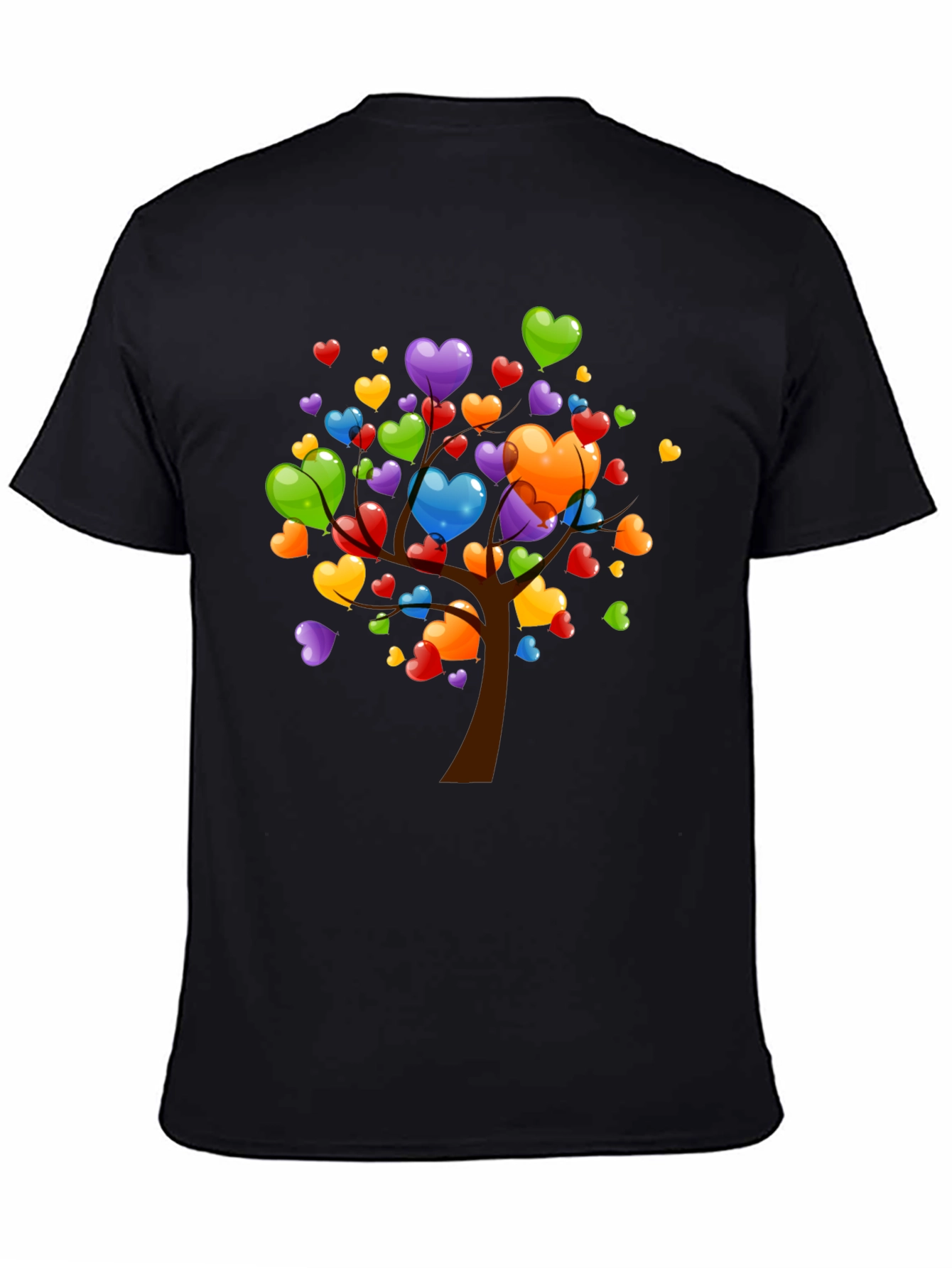 Heart Tree Graphic T-Shirt - Black Casual Tee