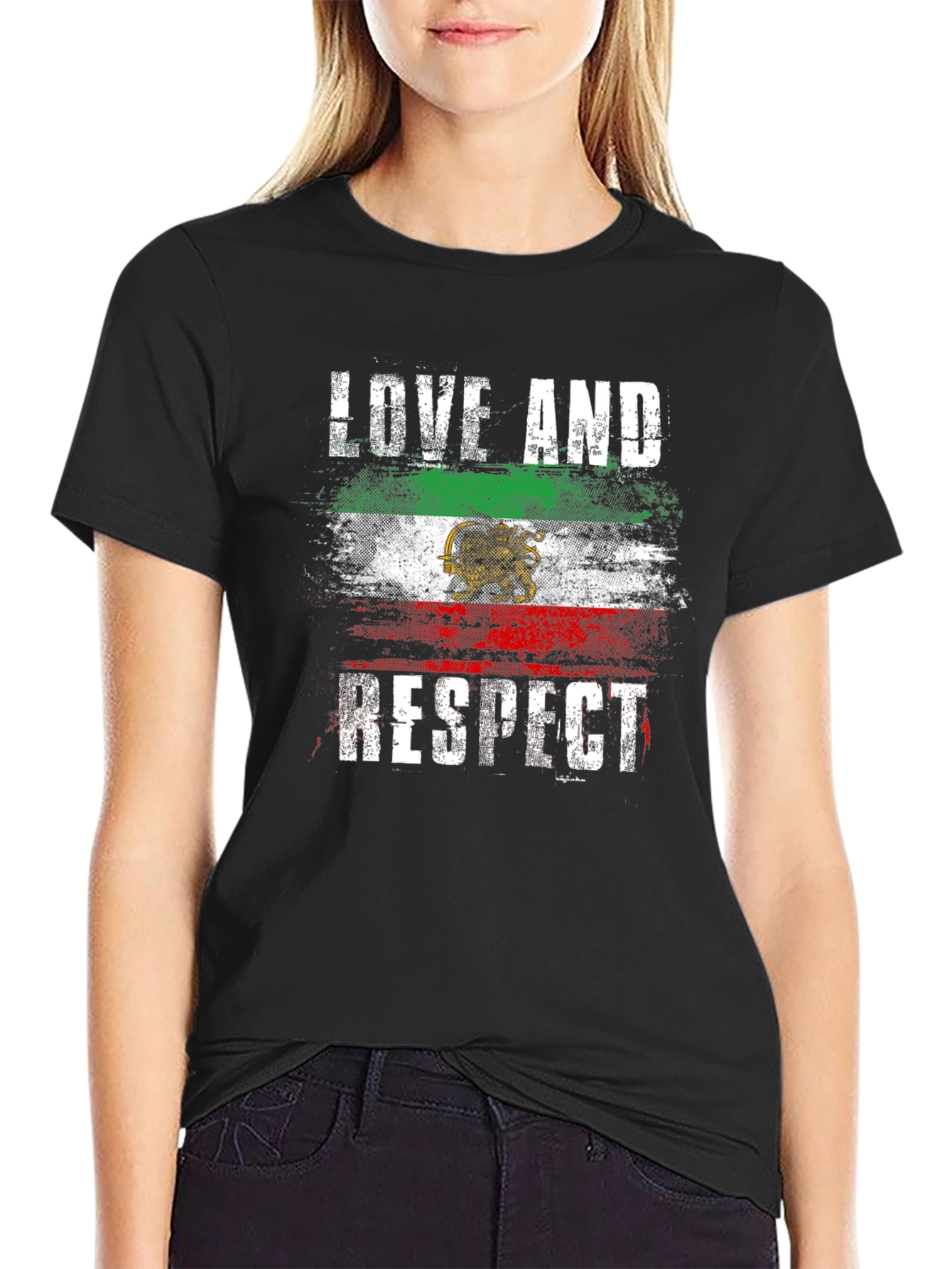 Love and Respect Iran Flag T-Shirt