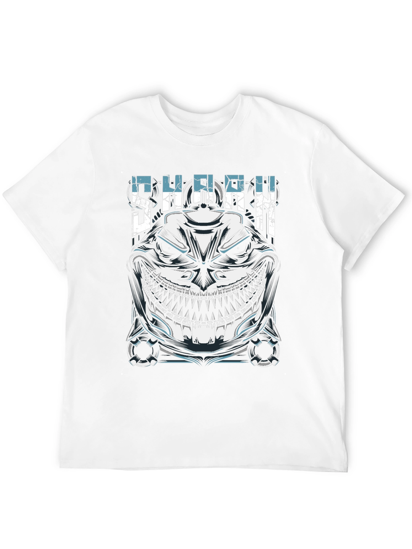 Mens Black Shark Graphic T-Shirt - Edgy Design
