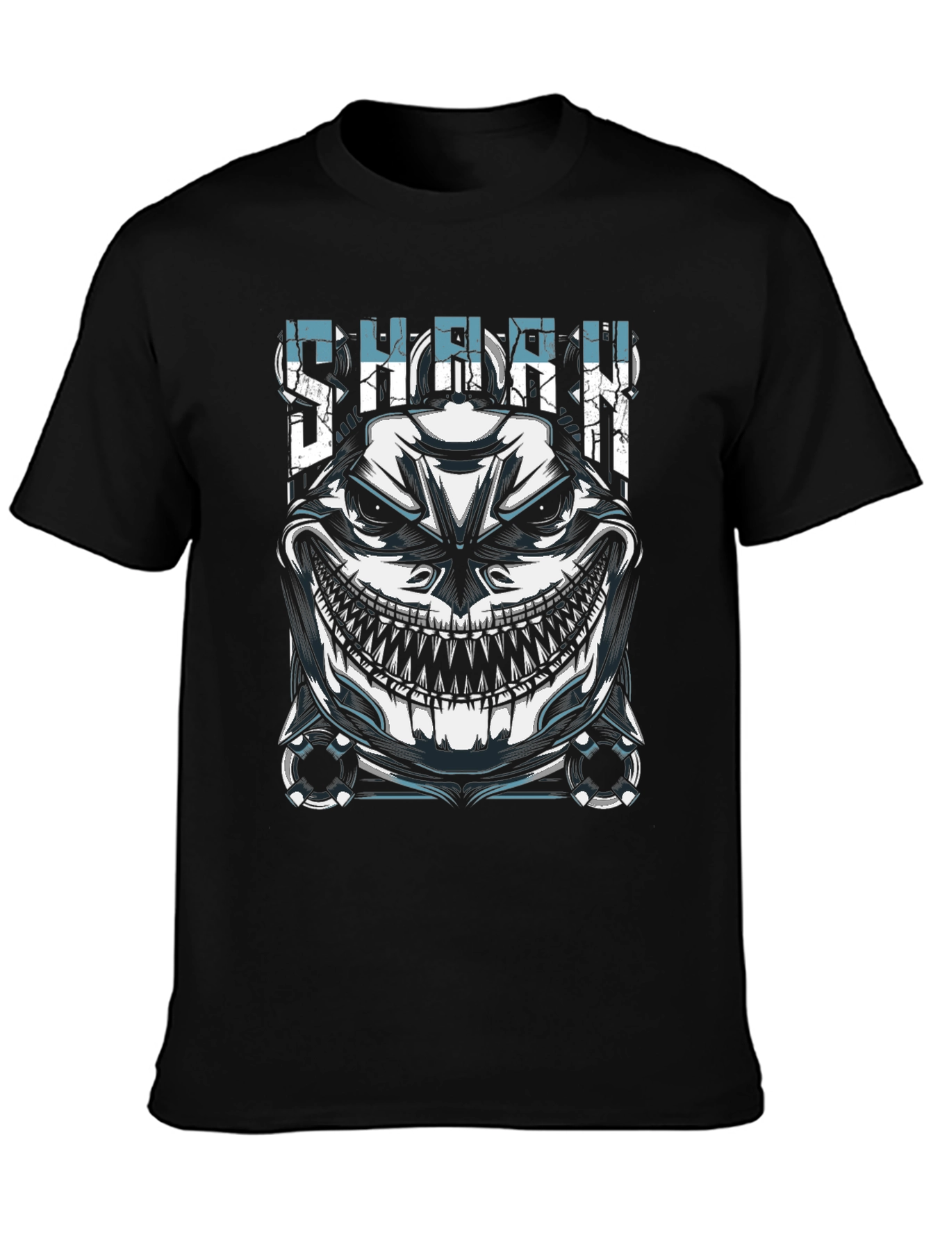 Mens Black Shark Graphic T-Shirt - Edgy Design
