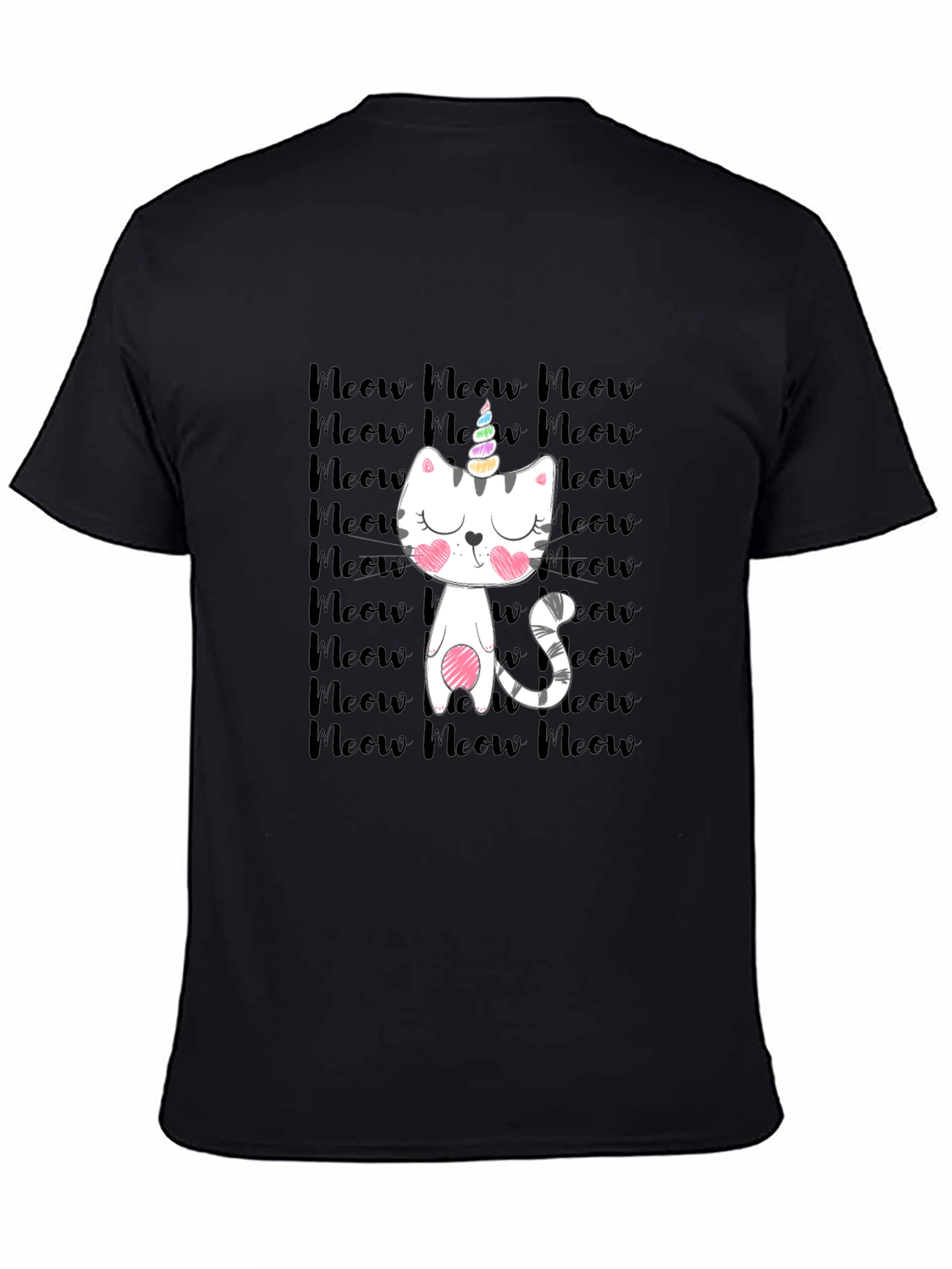 Unicorn Cat Meow Graphic T-Shirt