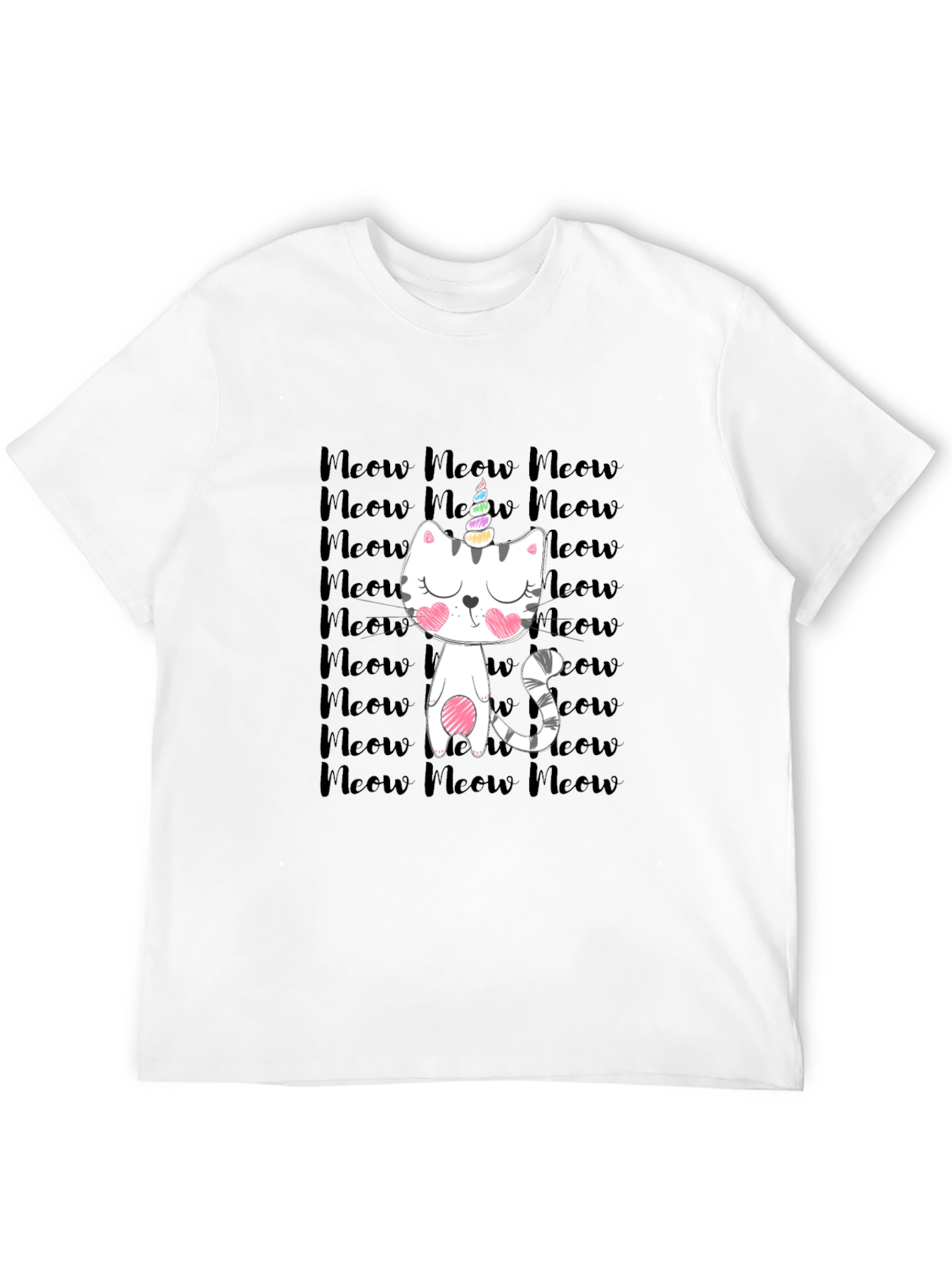 Unicorn Cat Meow Graphic T-Shirt