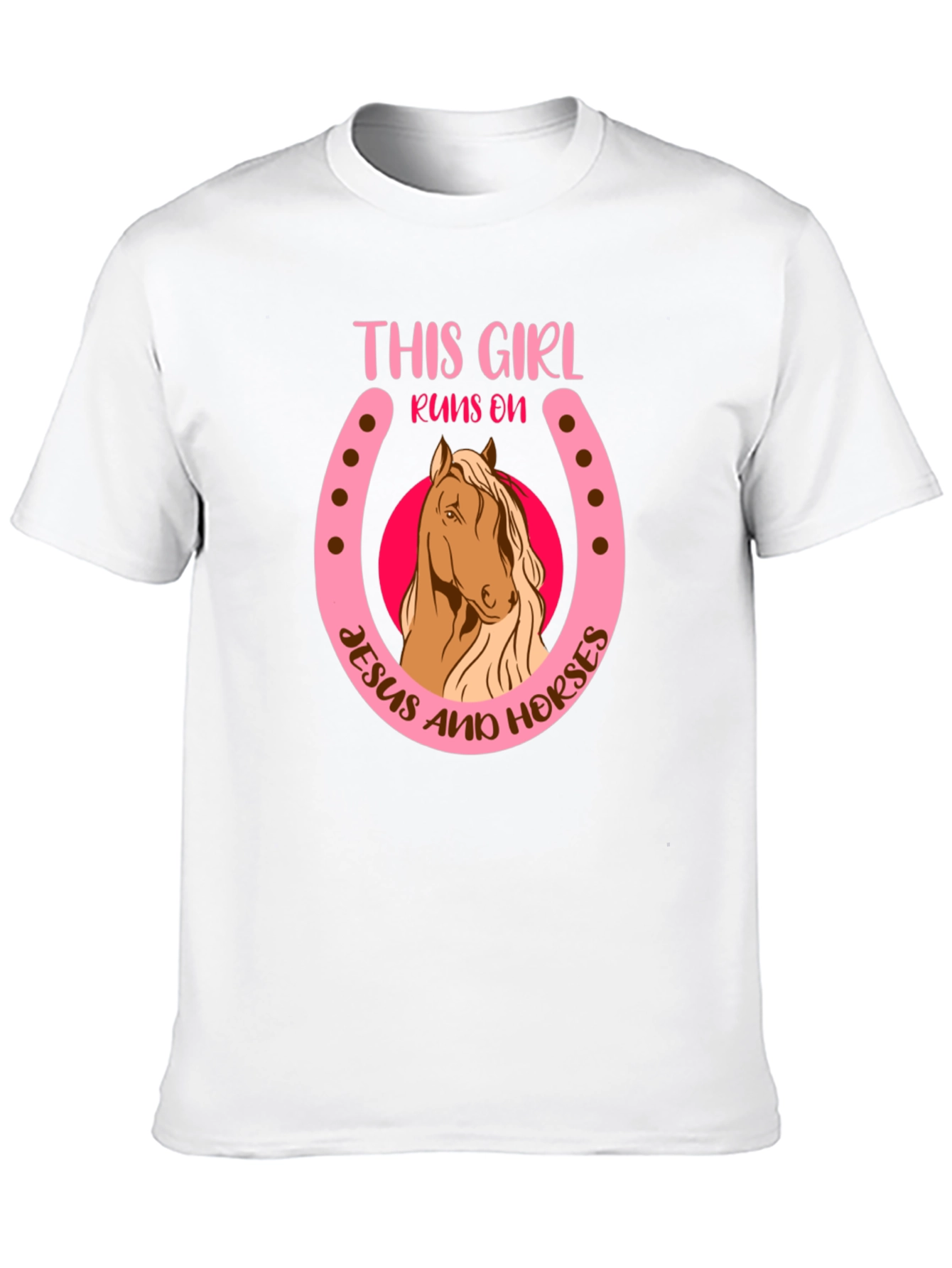 This Girl Runs On Jesus And Horses T-Shirt