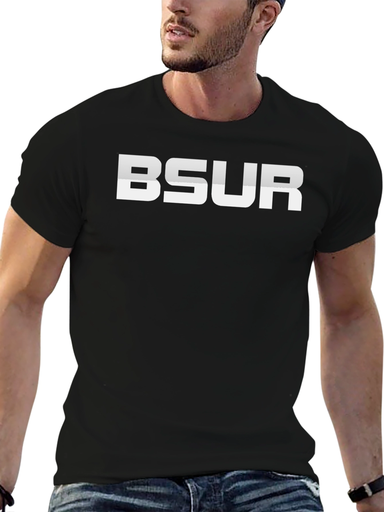 BSUR Graphic Print Black T-Shirt