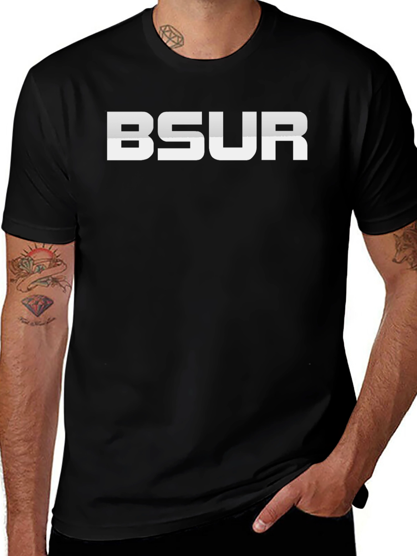 BSUR Graphic Print Black T-Shirt