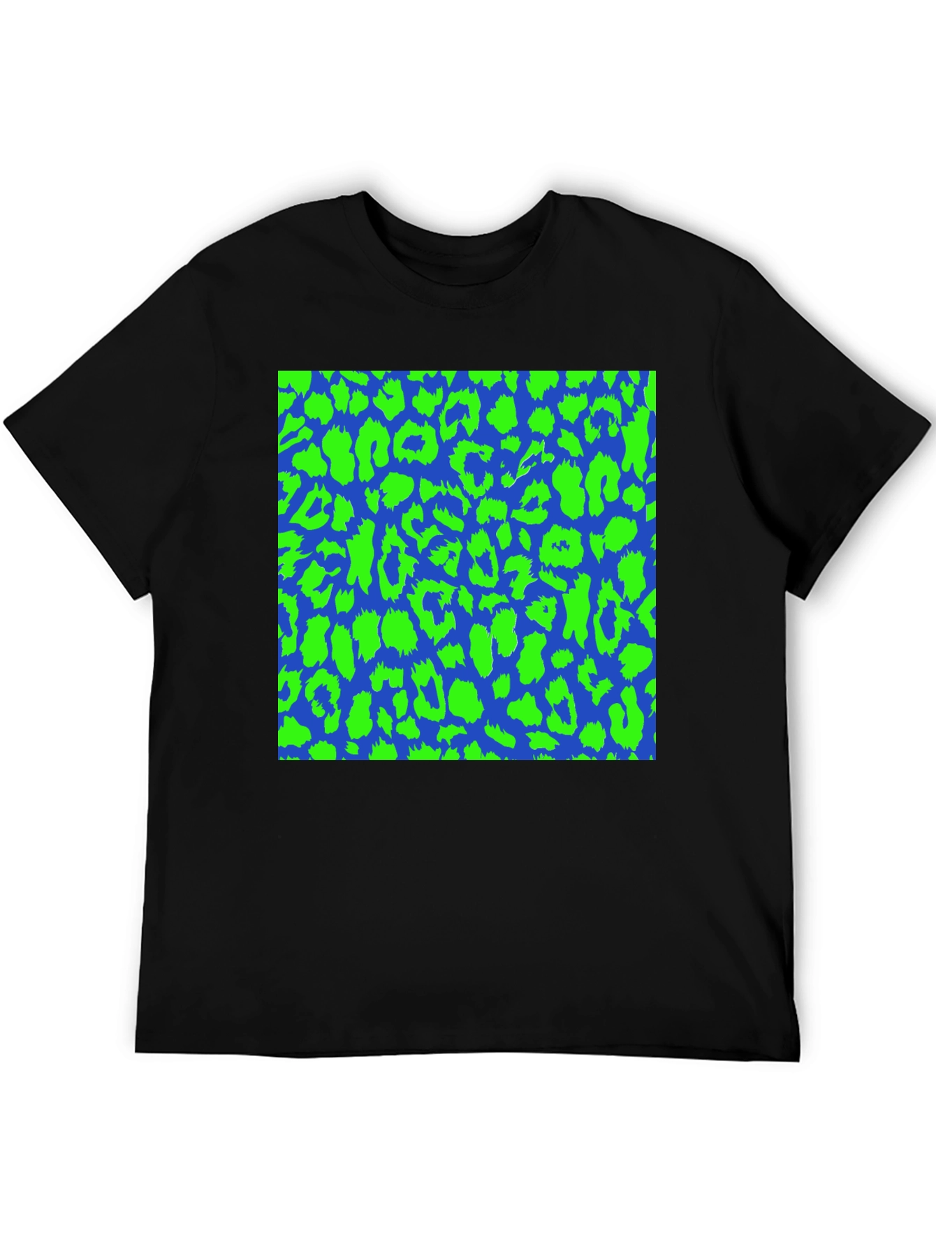 Blue & Green Leopard Print Tee - Bold Style