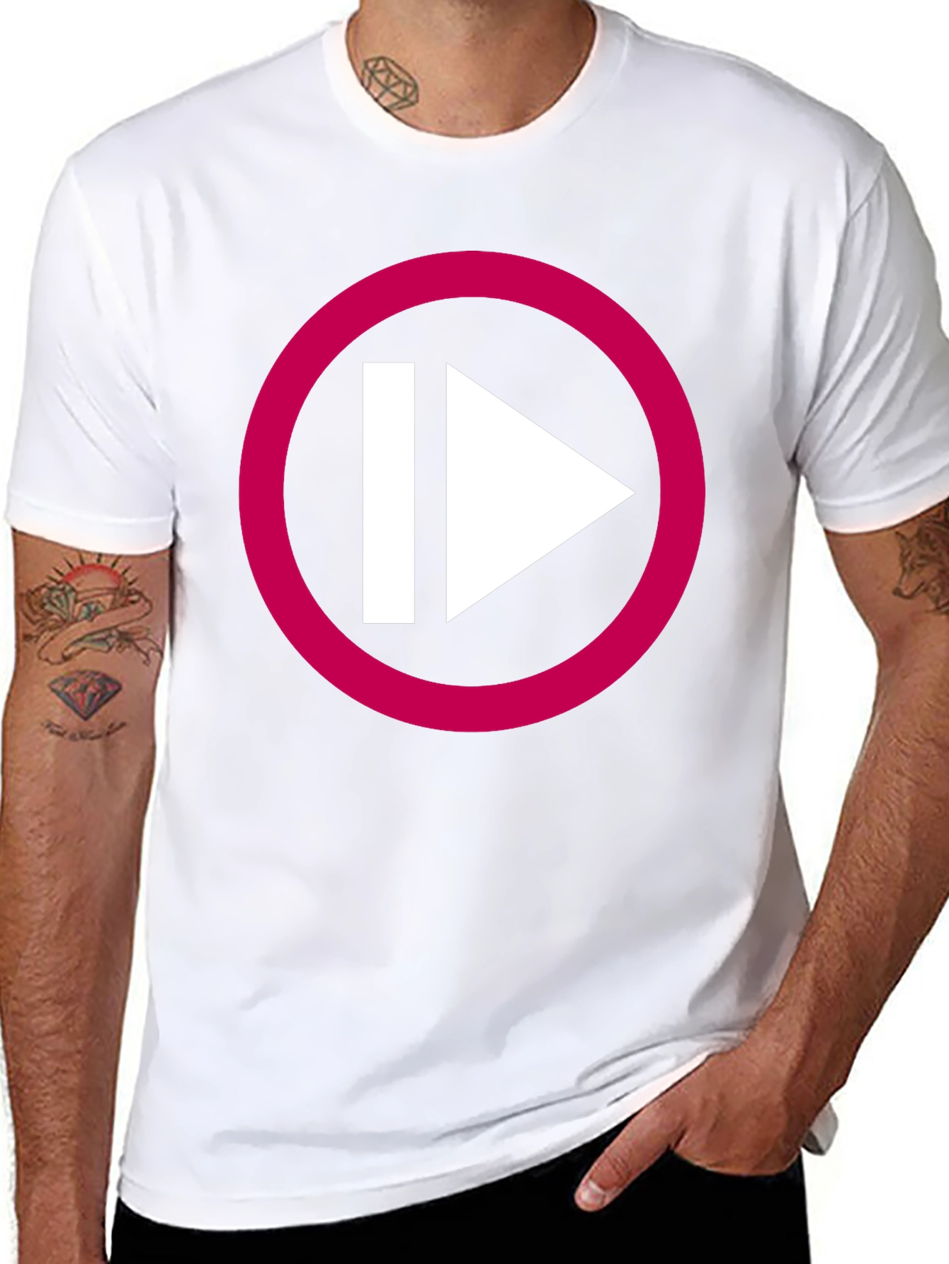Play/Pause T-Shirt - Black Graphic Tee