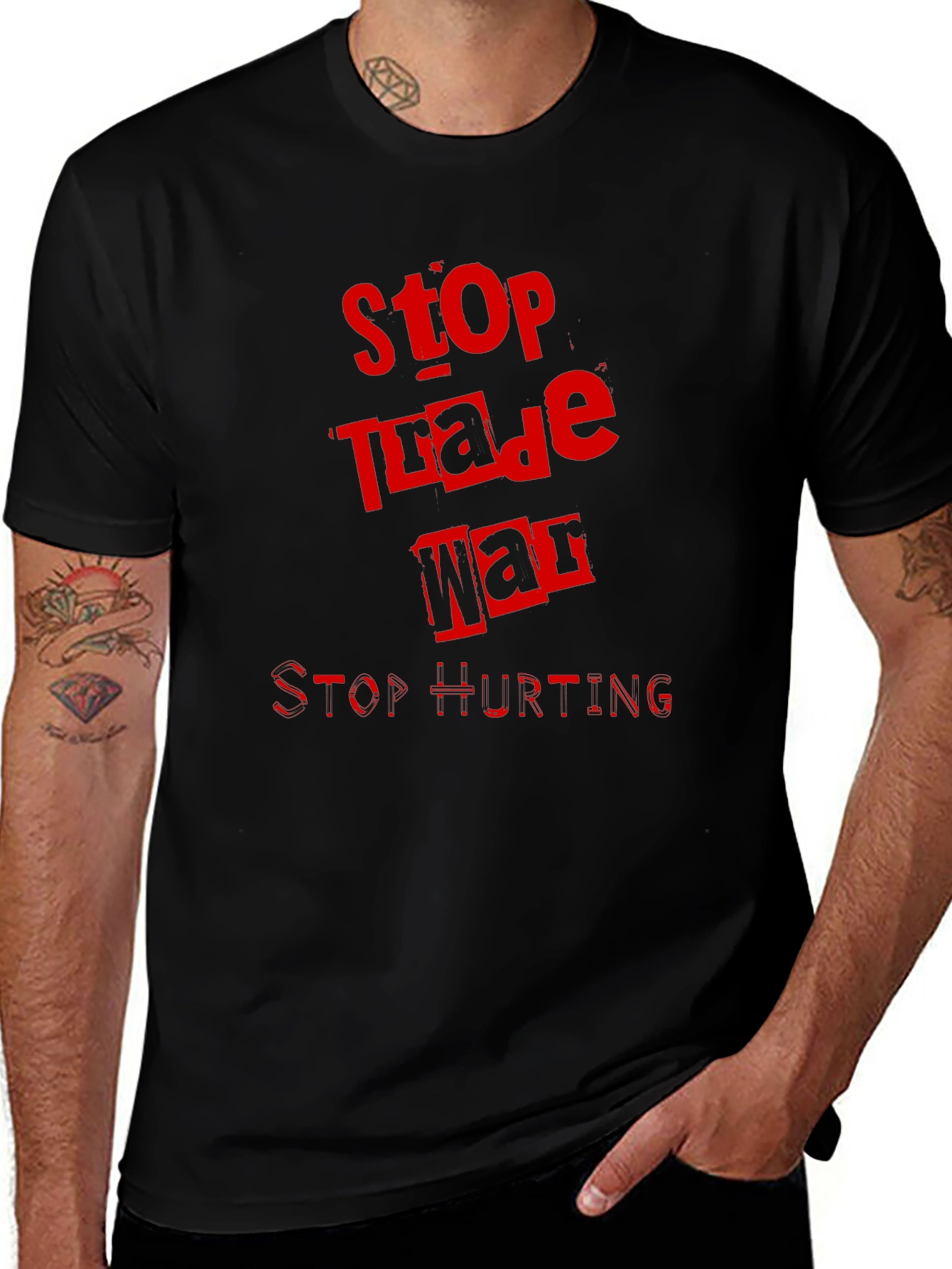 Stop Trade War Graphic Tee - Protest T-Shirt