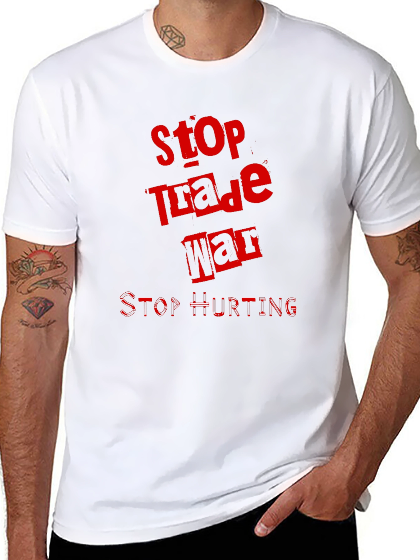 Stop Trade War Graphic Tee - Protest T-Shirt