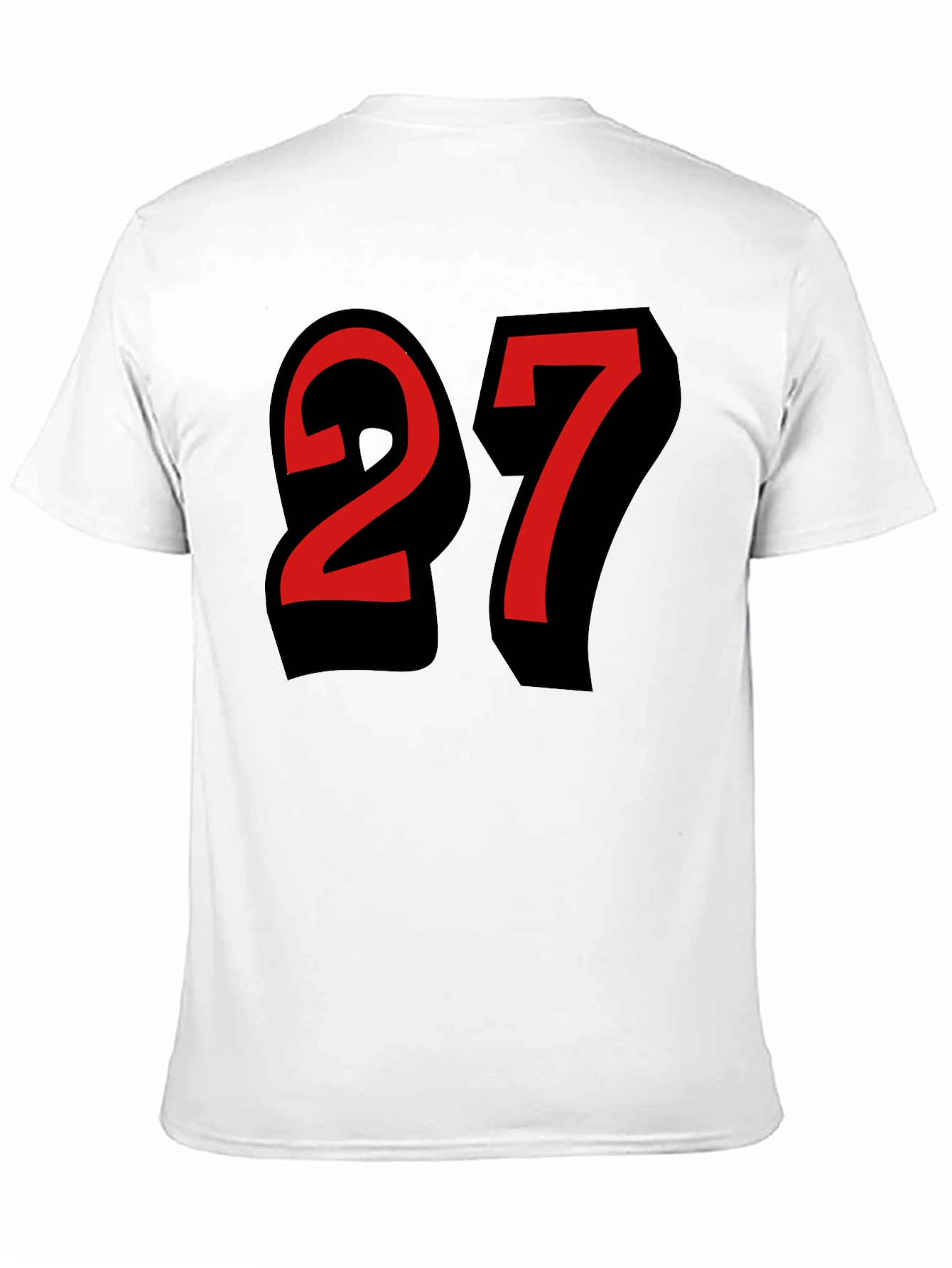 Number 27 Graphic Tee - Black Cotton Shirt