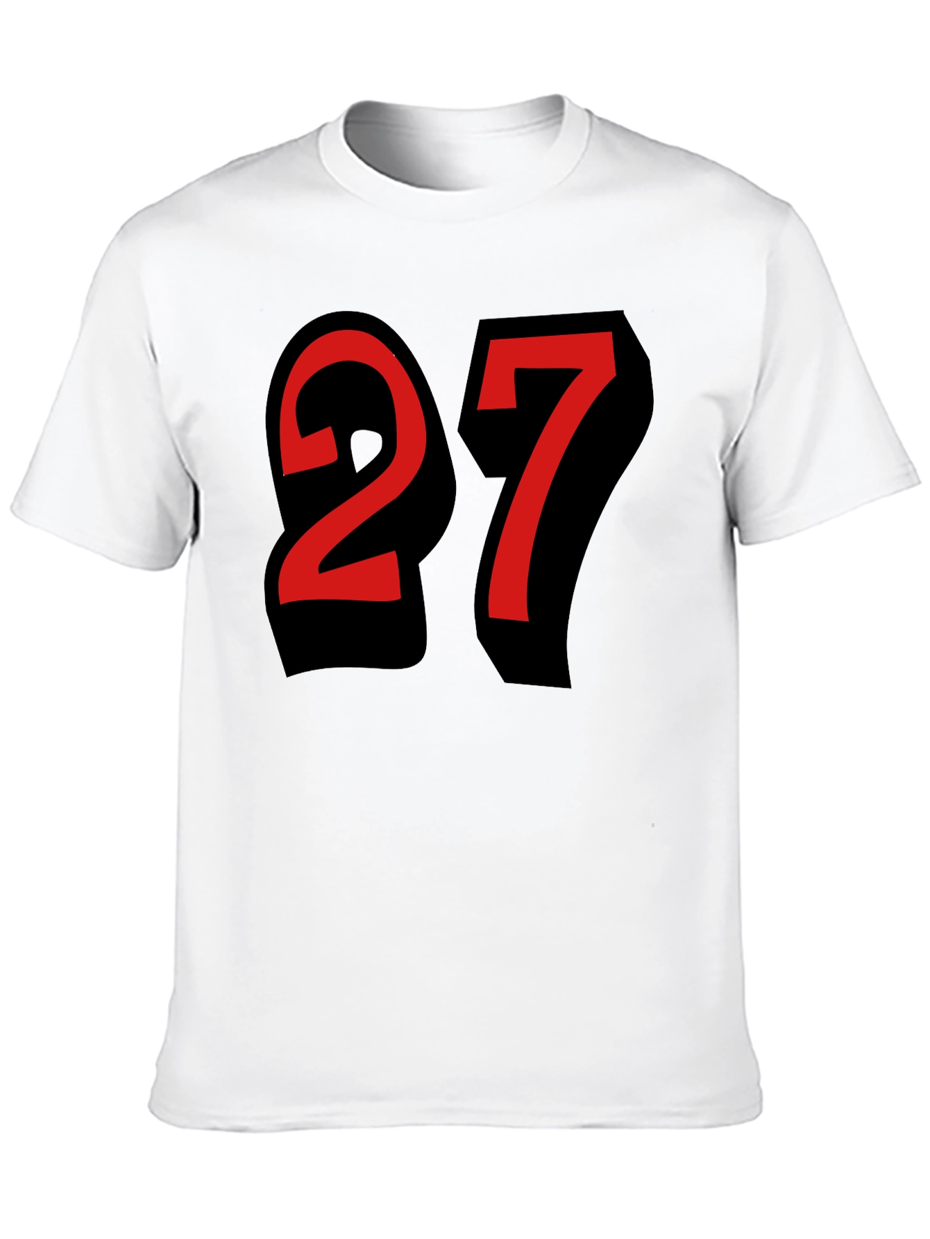 Number 27 Graphic Tee - Black Cotton Shirt