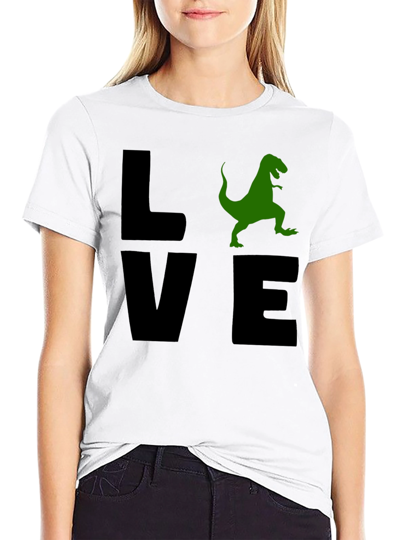 LOVE Dinosaur Graphic T-Shirt