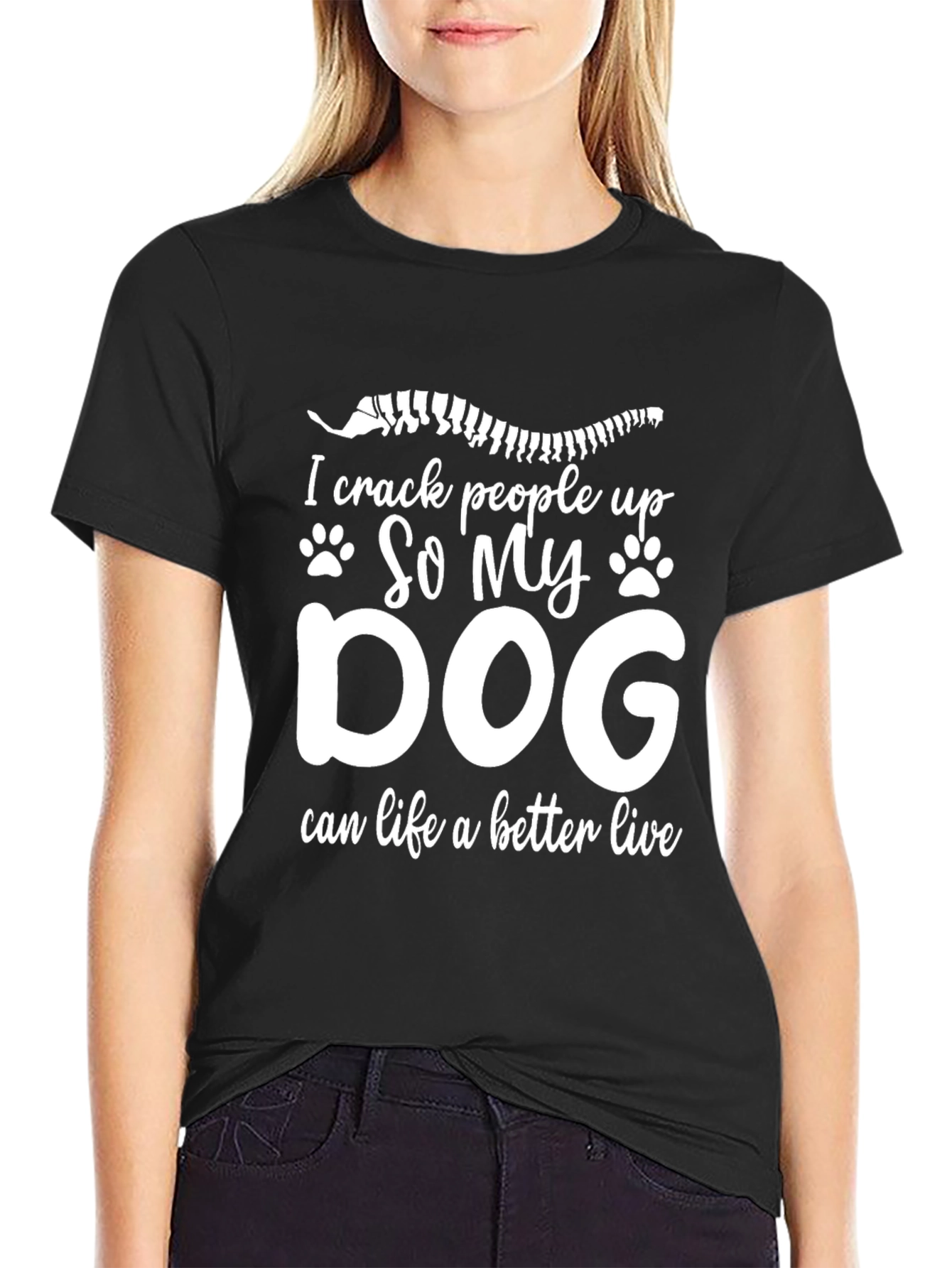 I Crack People Up Dog T-Shirt Funny Chiropractic Tee