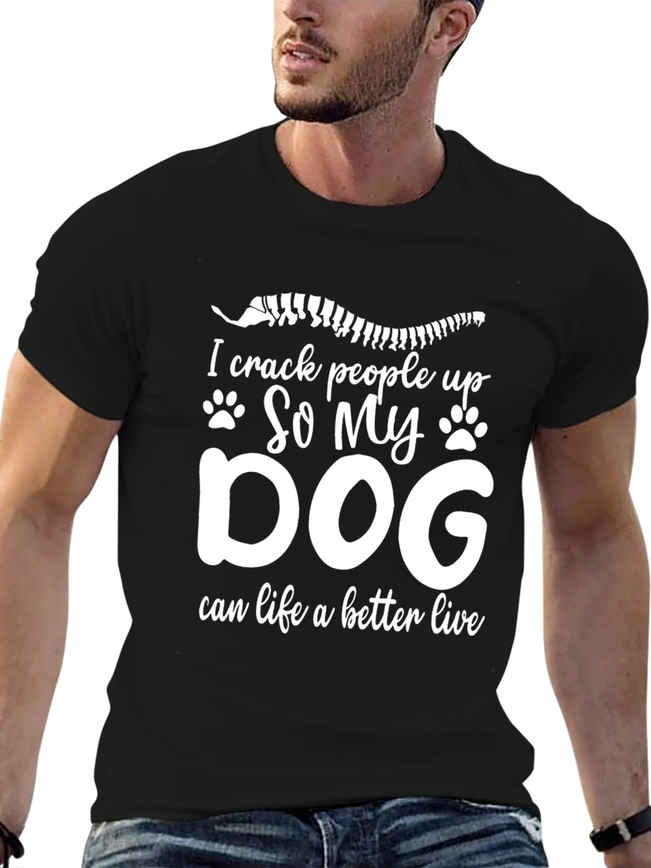 I Crack People Up Dog T-Shirt Funny Chiropractic Tee