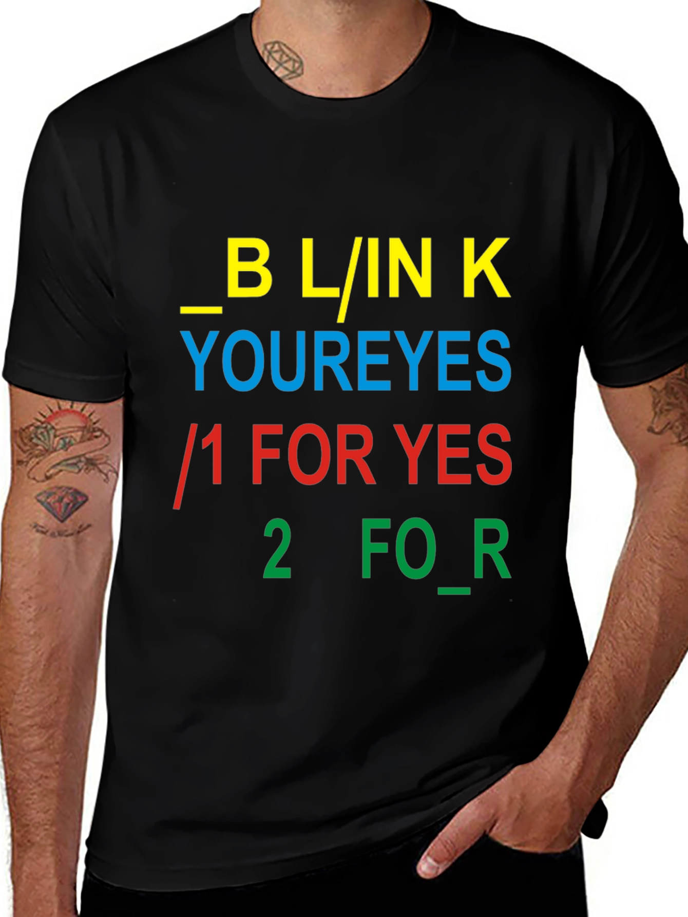 Blink Your Eyes Graphic Tee - Novelty T-Shirt