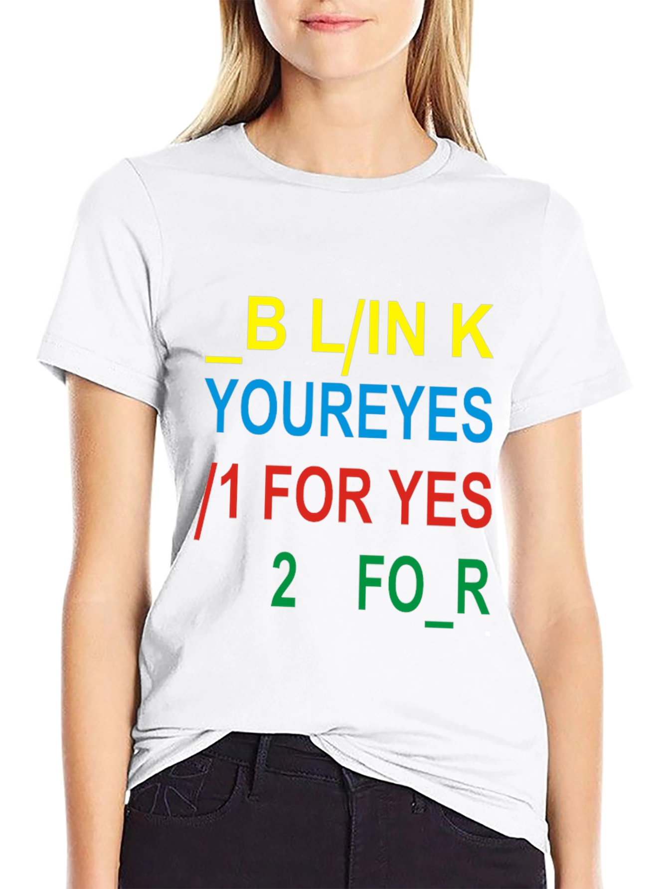 Blink Your Eyes Graphic Tee - Novelty T-Shirt