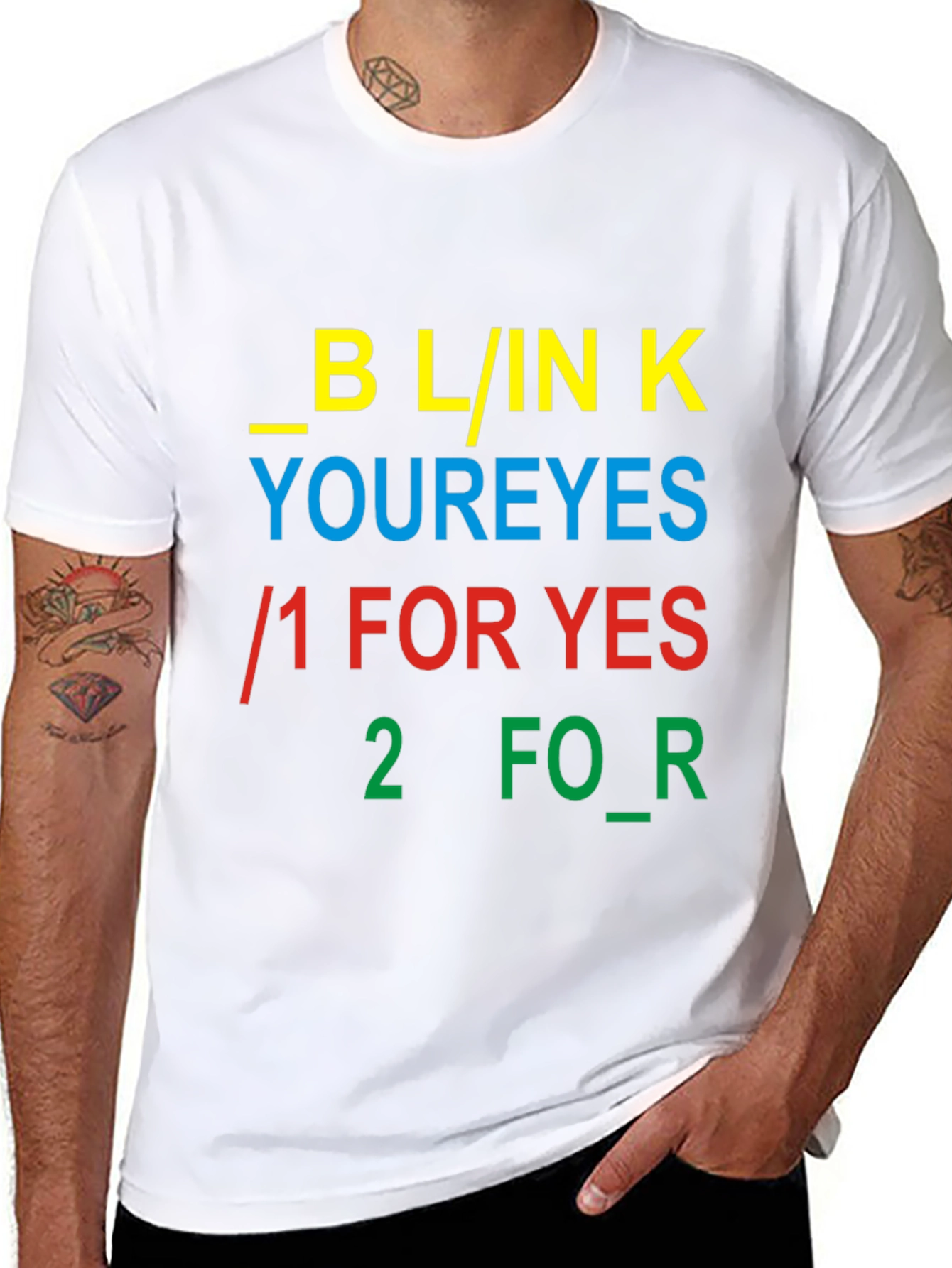 Blink Your Eyes Graphic Tee - Novelty T-Shirt
