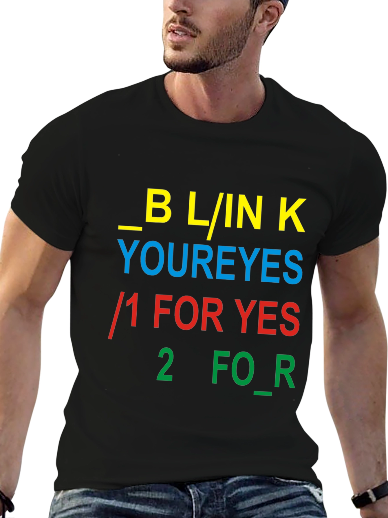 Blink Your Eyes Graphic Tee - Novelty T-Shirt