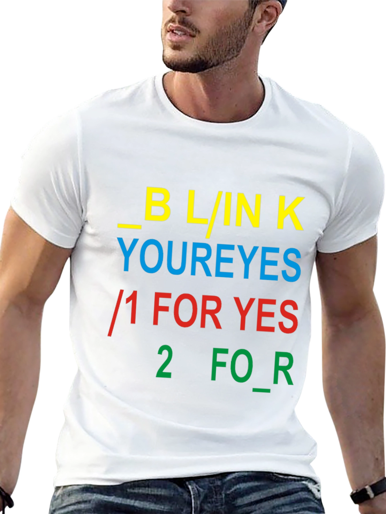 Blink Your Eyes Graphic Tee - Novelty T-Shirt