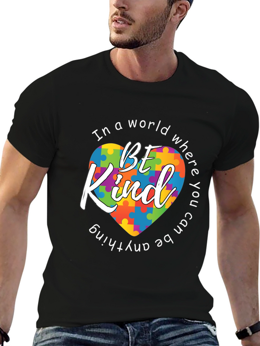 Be Kind Autism Awareness Puzzle Heart T-Shirt