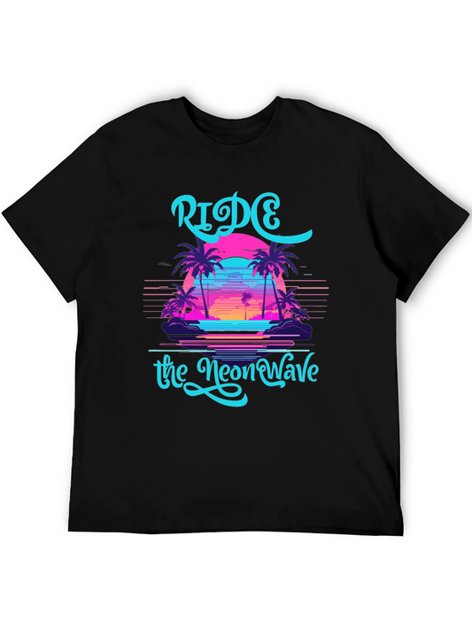 Ride the Neon Wave Graphic Tee - Retro Beach Vibes