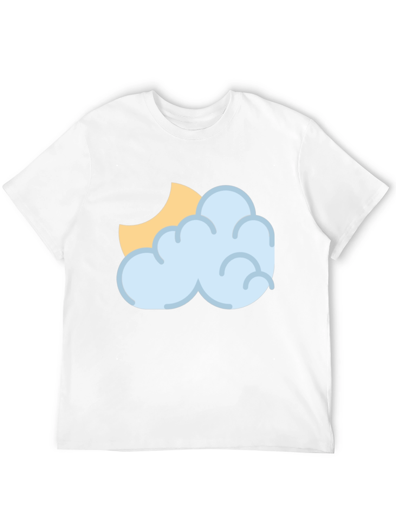 Cloud & Moon Graphic Tee - Black Casual T-Shirt