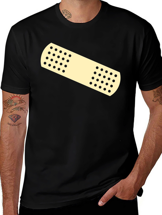 Novelty Band-Aid Graphic Tee - Casual Comfort