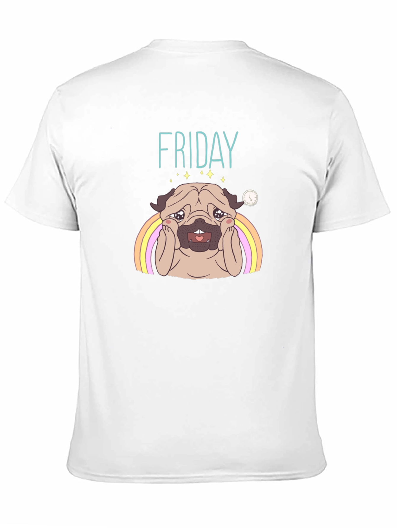Friday Pug Graphic T-Shirt - Black