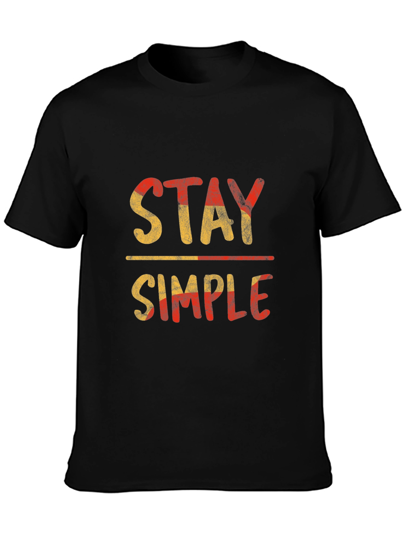 Stay Simple Graphic Tee - Black Casual T-Shirt