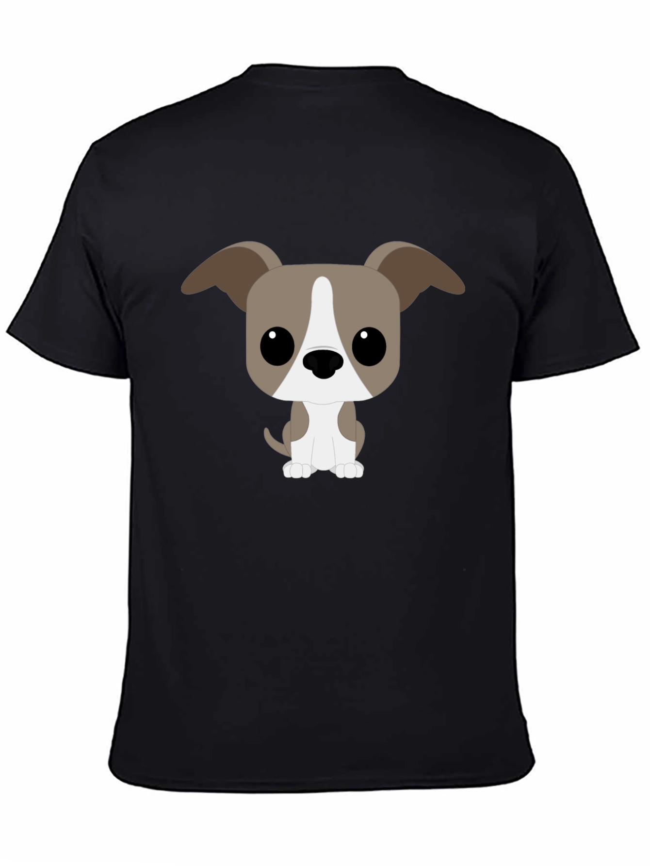 Cartoon Dog Graphic Tee - Black T-Shirt