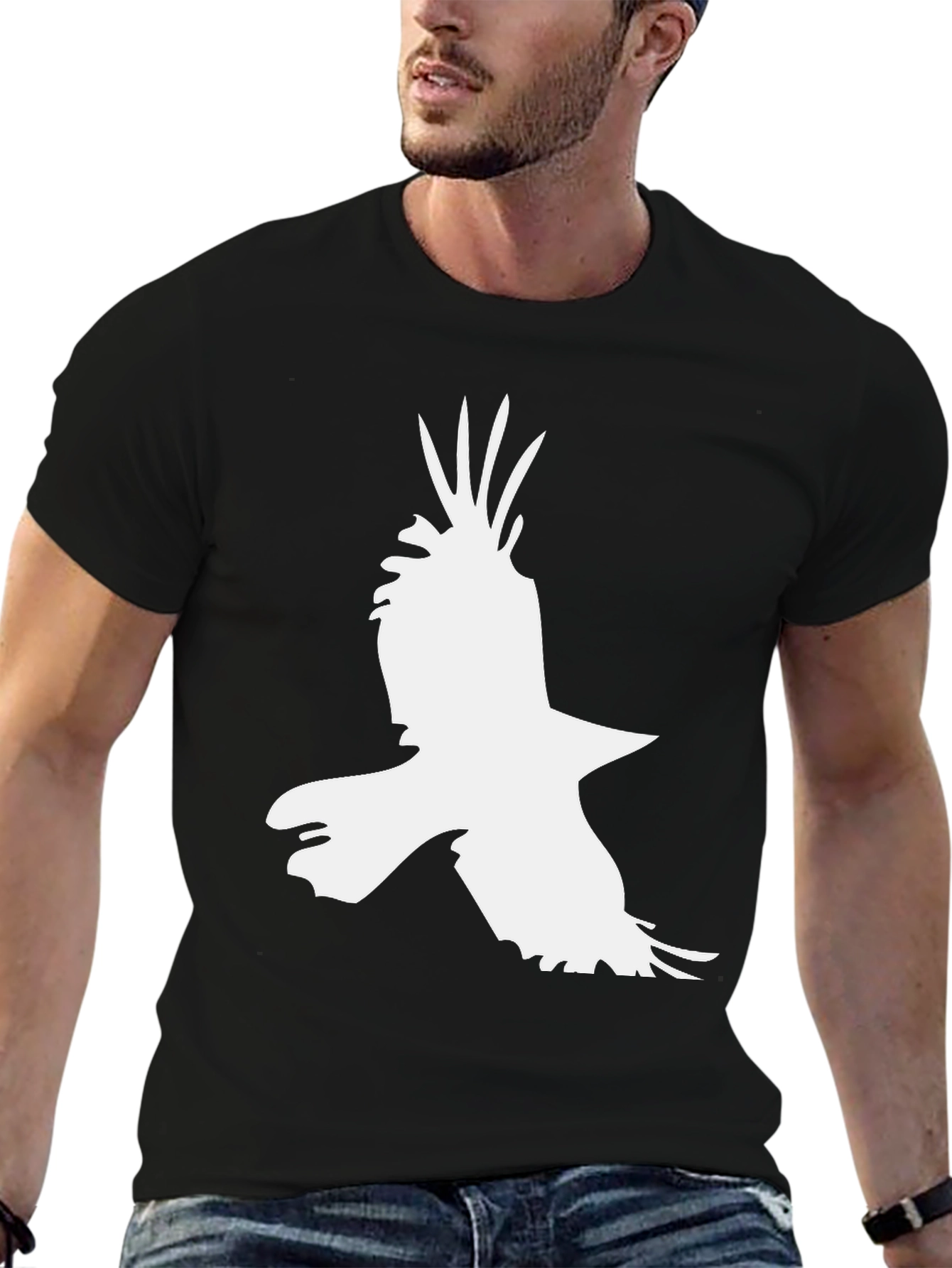 Raven Silhouette Black T-Shirt - Bold Graphic Tee
