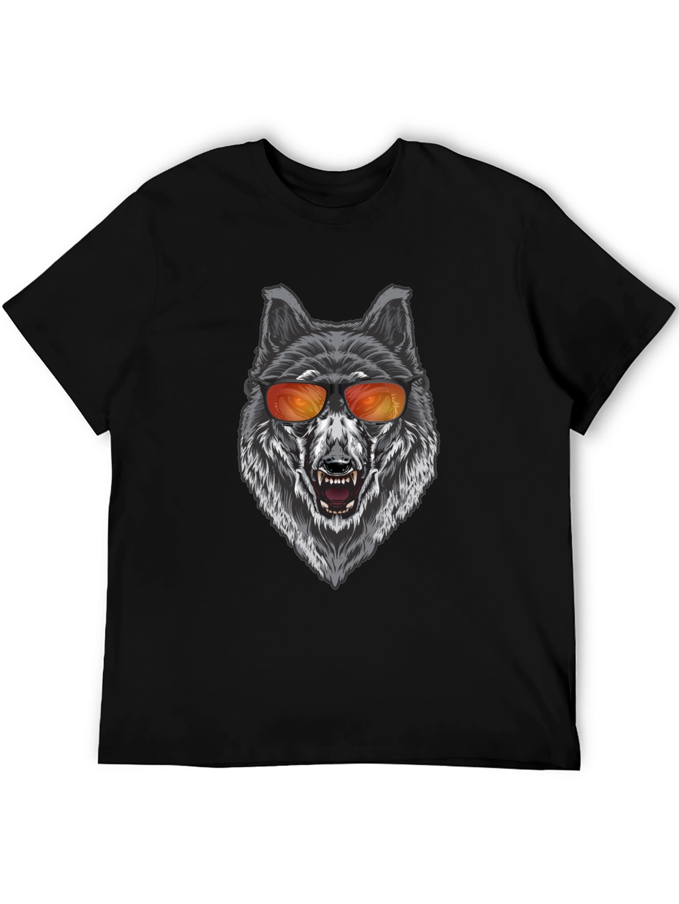 Cool Wolf Graphic T-Shirt - Black