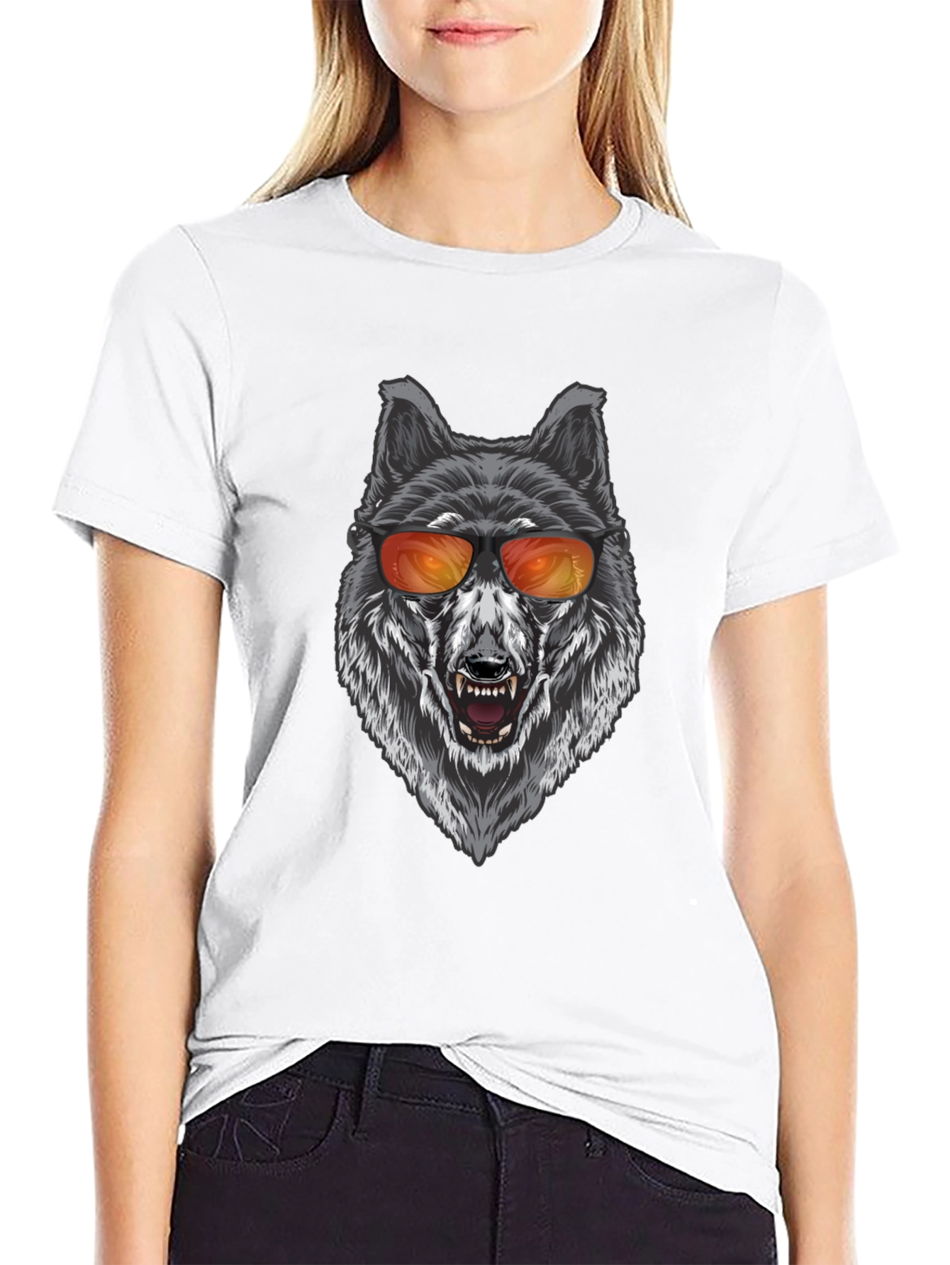 Cool Wolf Graphic T-Shirt - Black