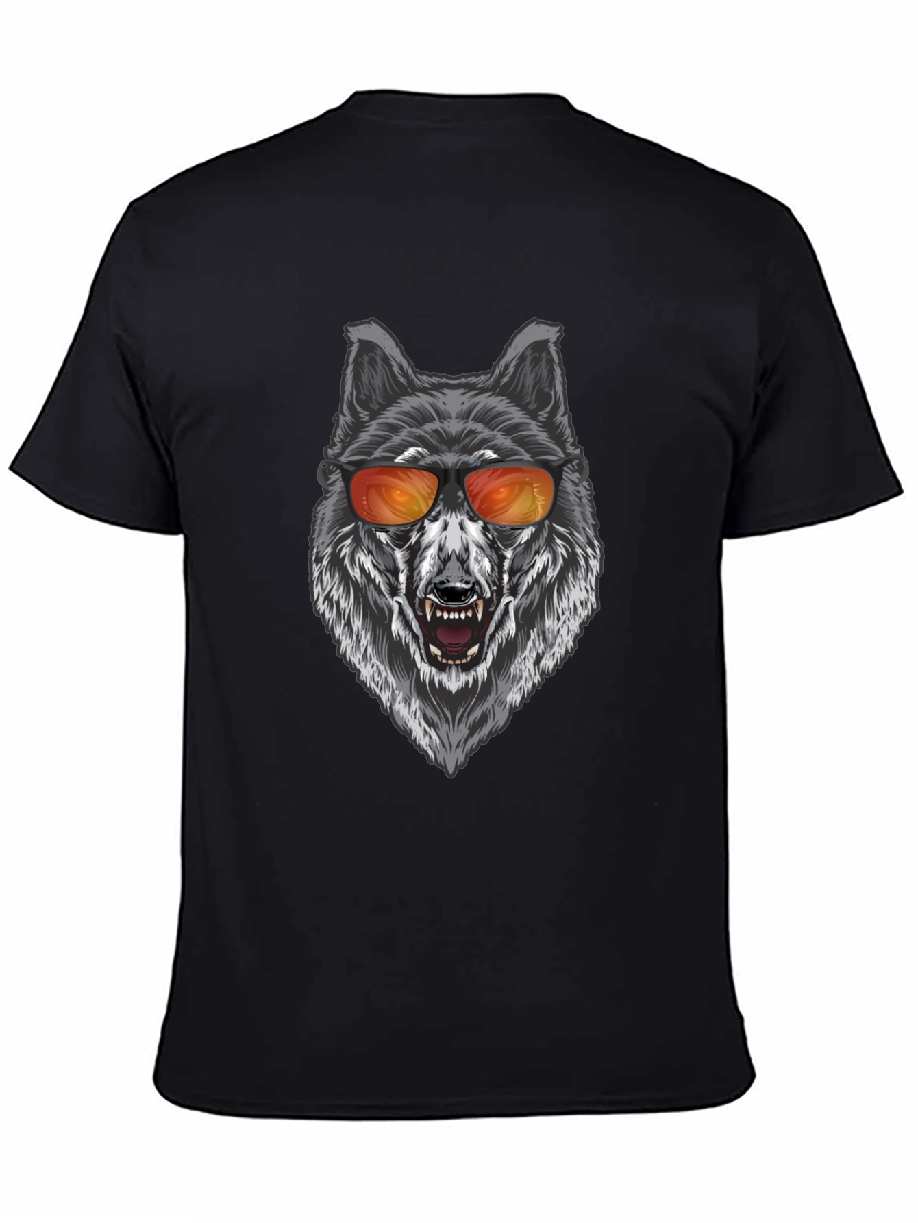 Cool Wolf Graphic T-Shirt - Black
