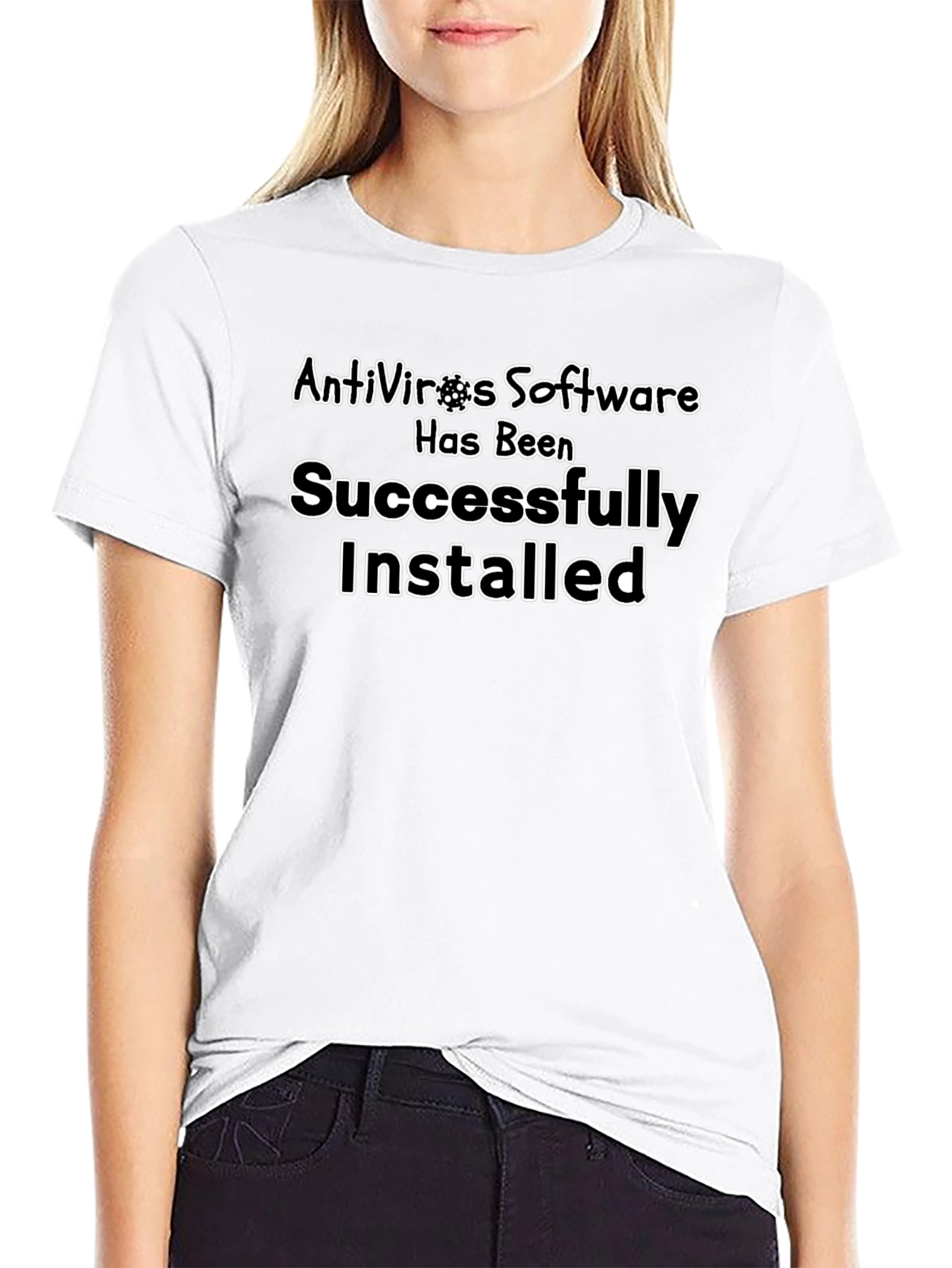 Antivirus Software Installed Graphic Tee - Black