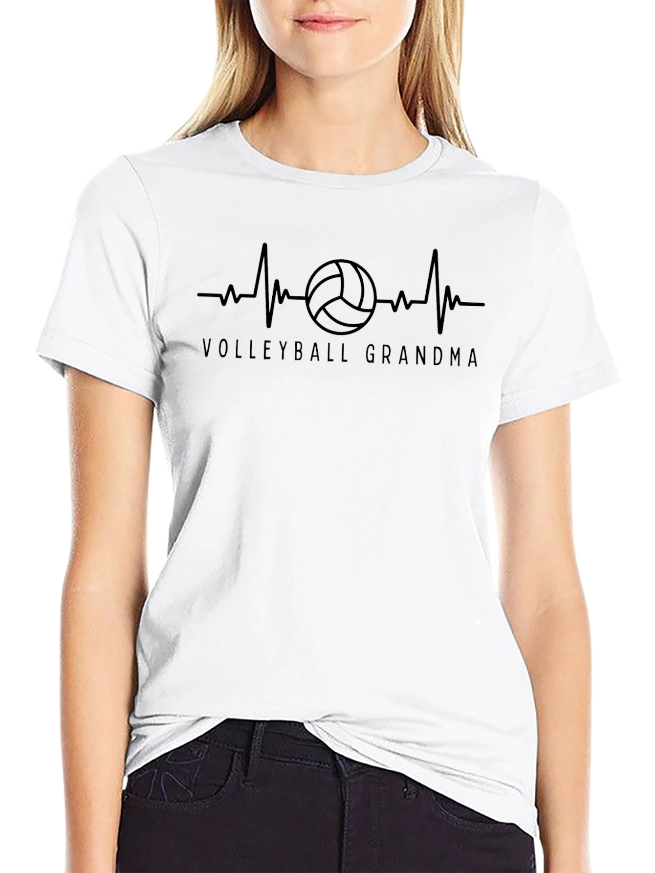 Volleyball Grandma Heartbeat T-Shirt