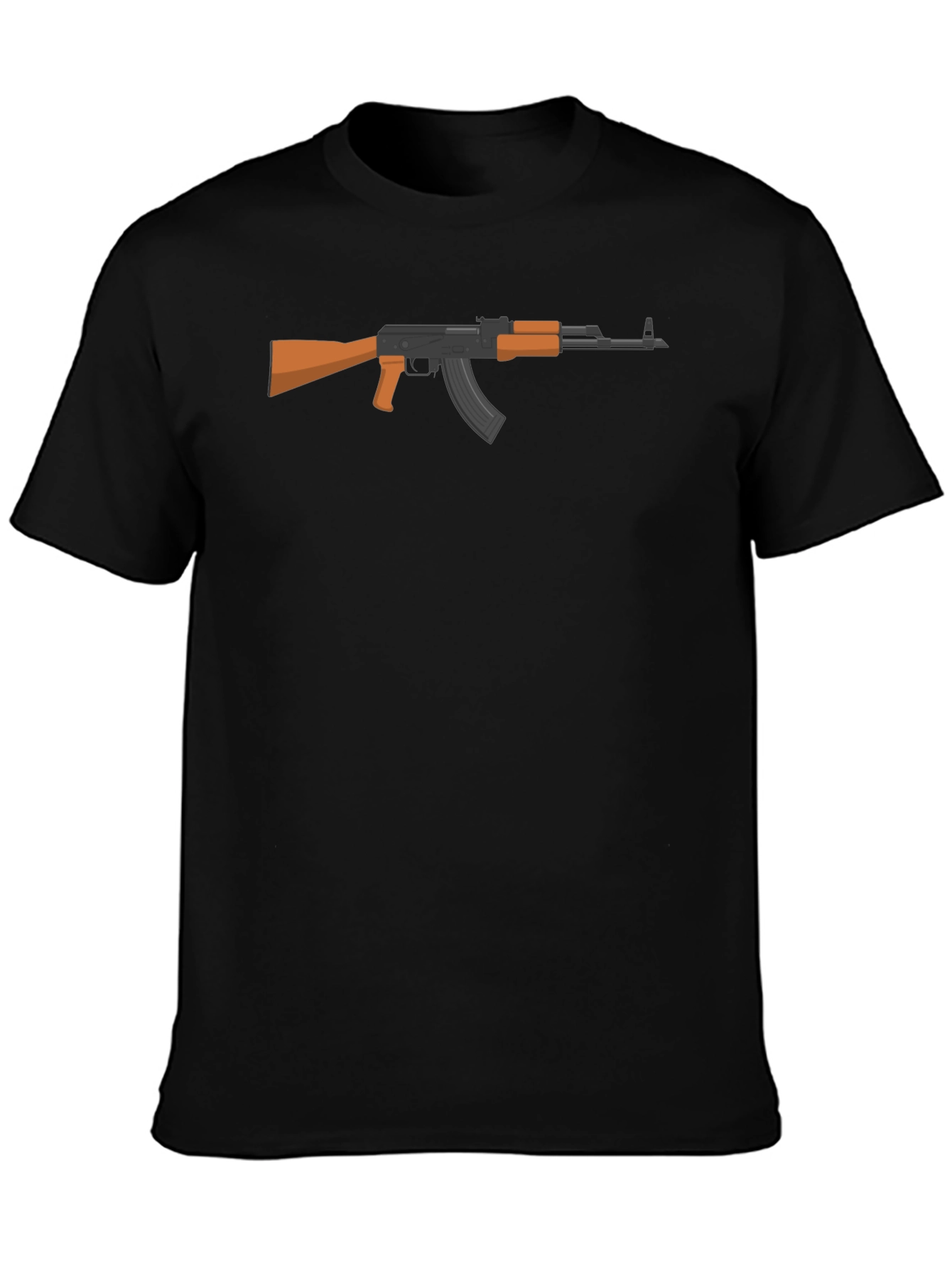 AK-47 Graphic Tee - Black Cotton T-Shirt