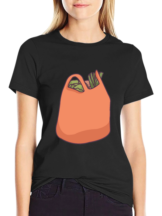 Grocery Bag Graphic T-Shirt - Black Cotton Tee