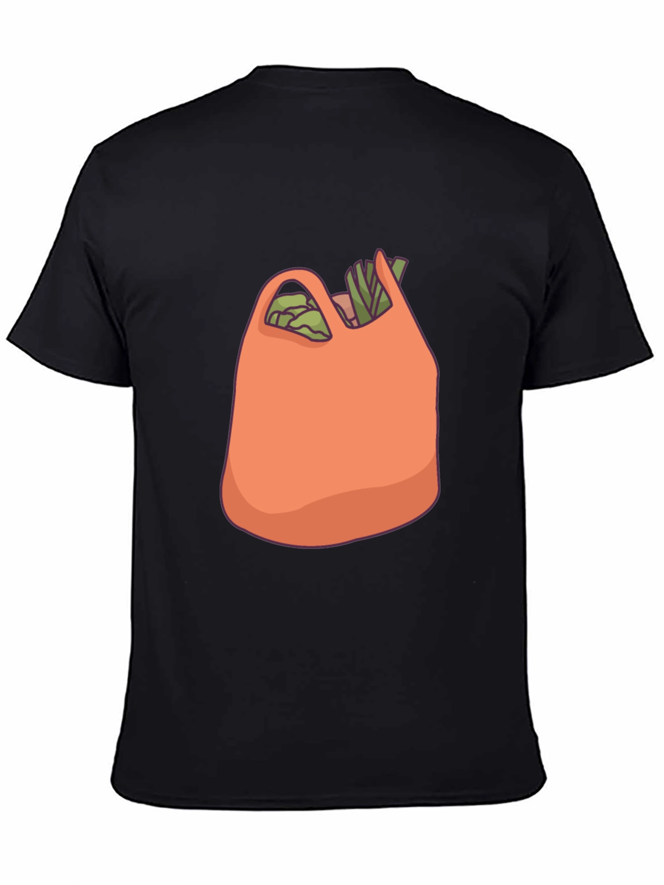 Grocery Bag Graphic T-Shirt - Black Cotton Tee