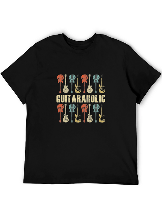 Guitaraholic Graphic Tee - Retro Guitar Lover T-Shirt