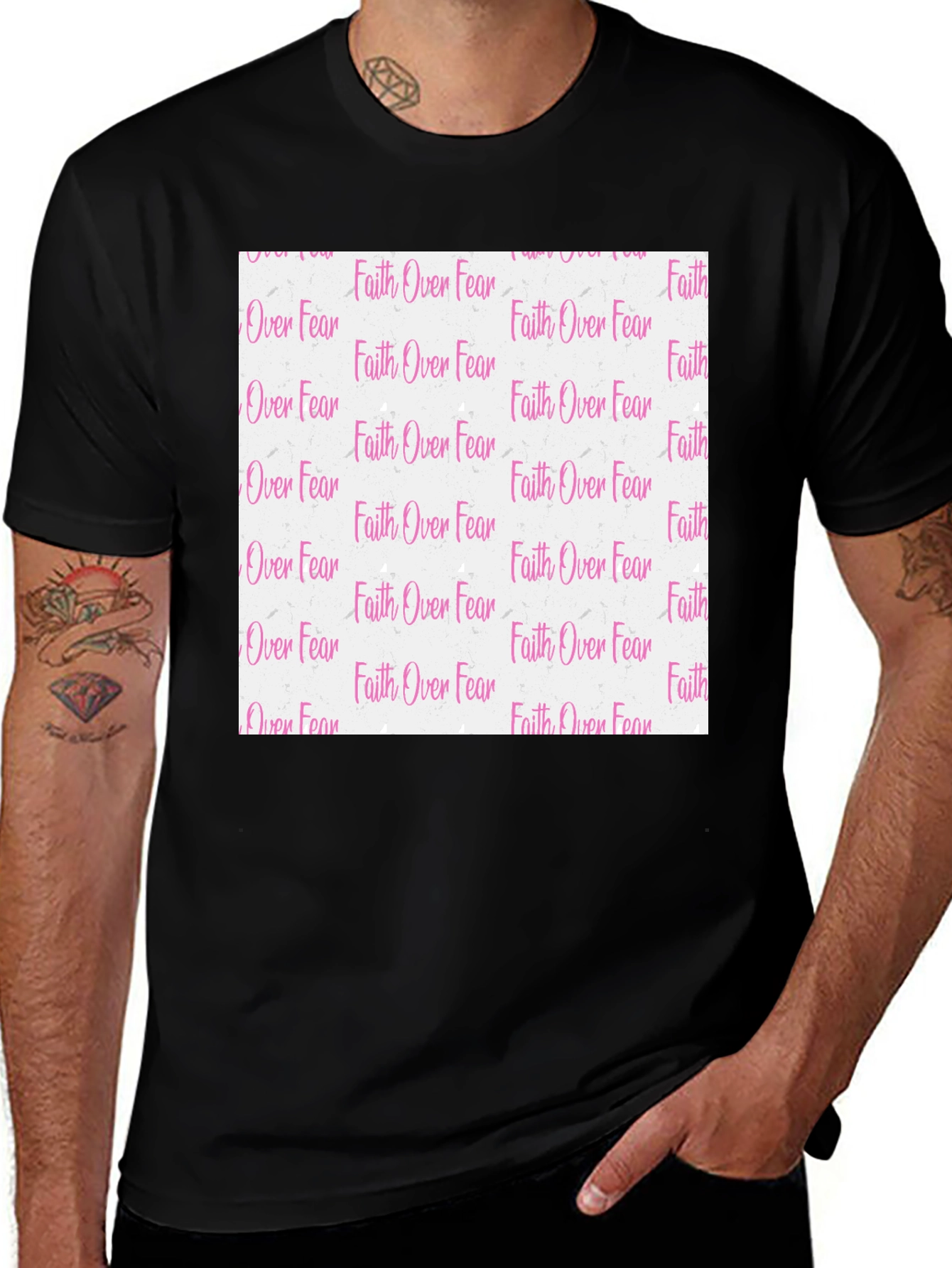 Faith Over Fear Graphic Tee - Black