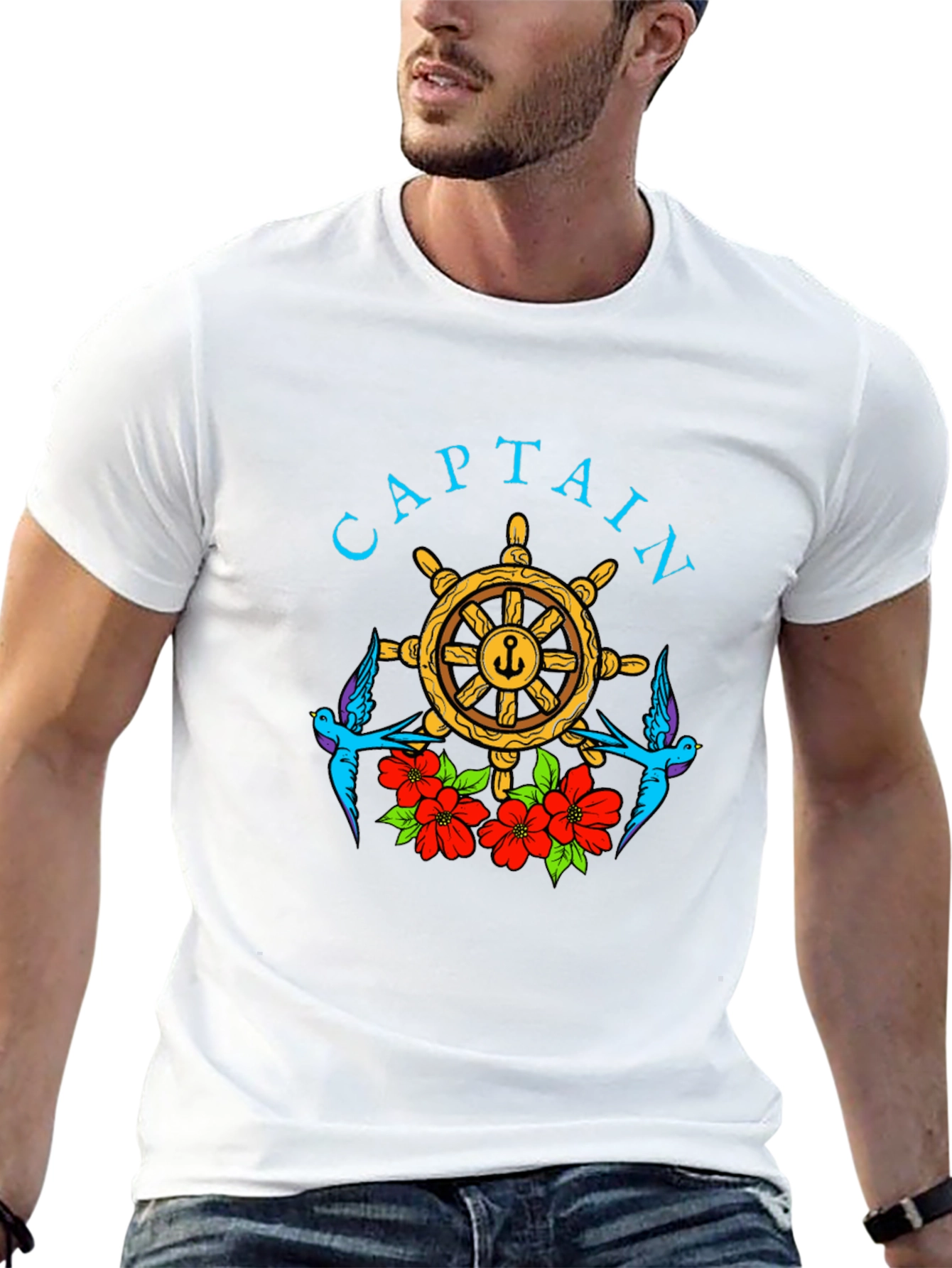 Captain Wheel Floral Graphic Tee