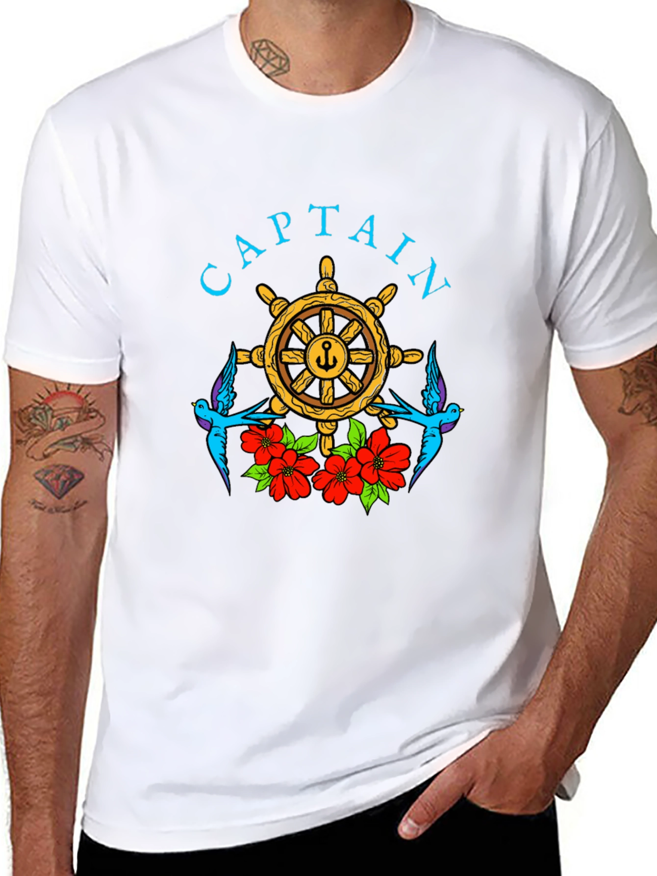 Captain Wheel Floral Graphic Tee